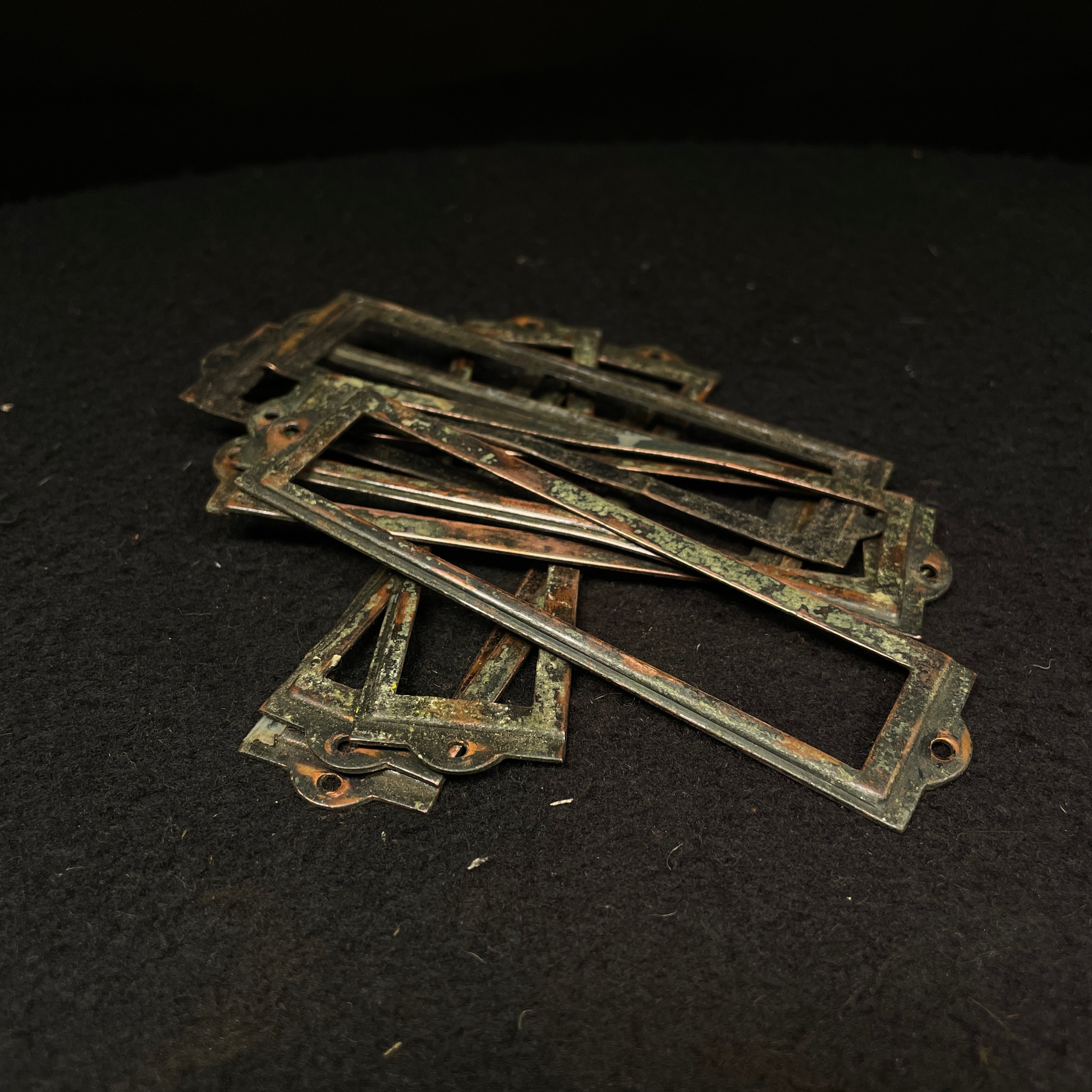 1920 Japaned Cabinet Hardware Tags