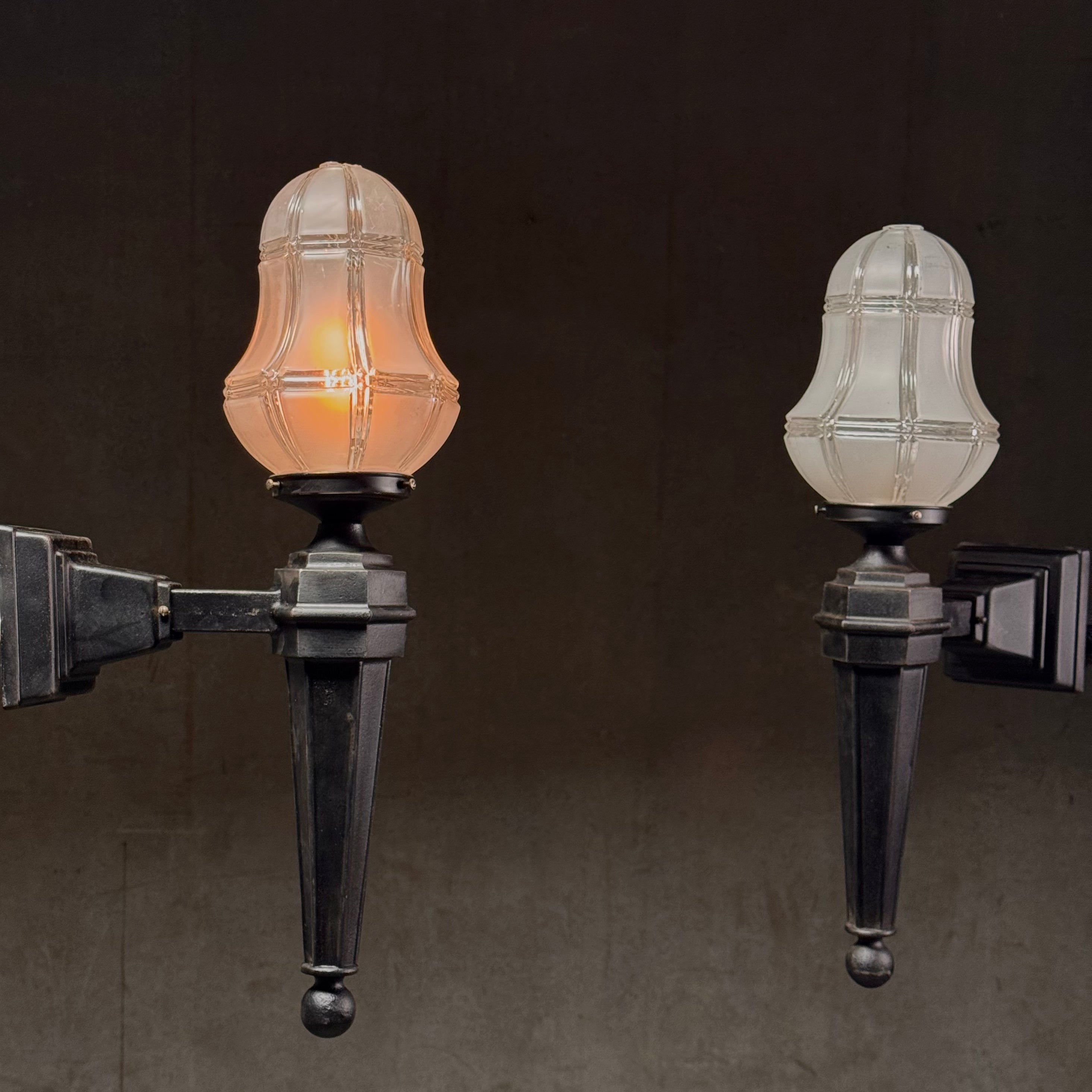 1920 cast iron exterior sconce lighting