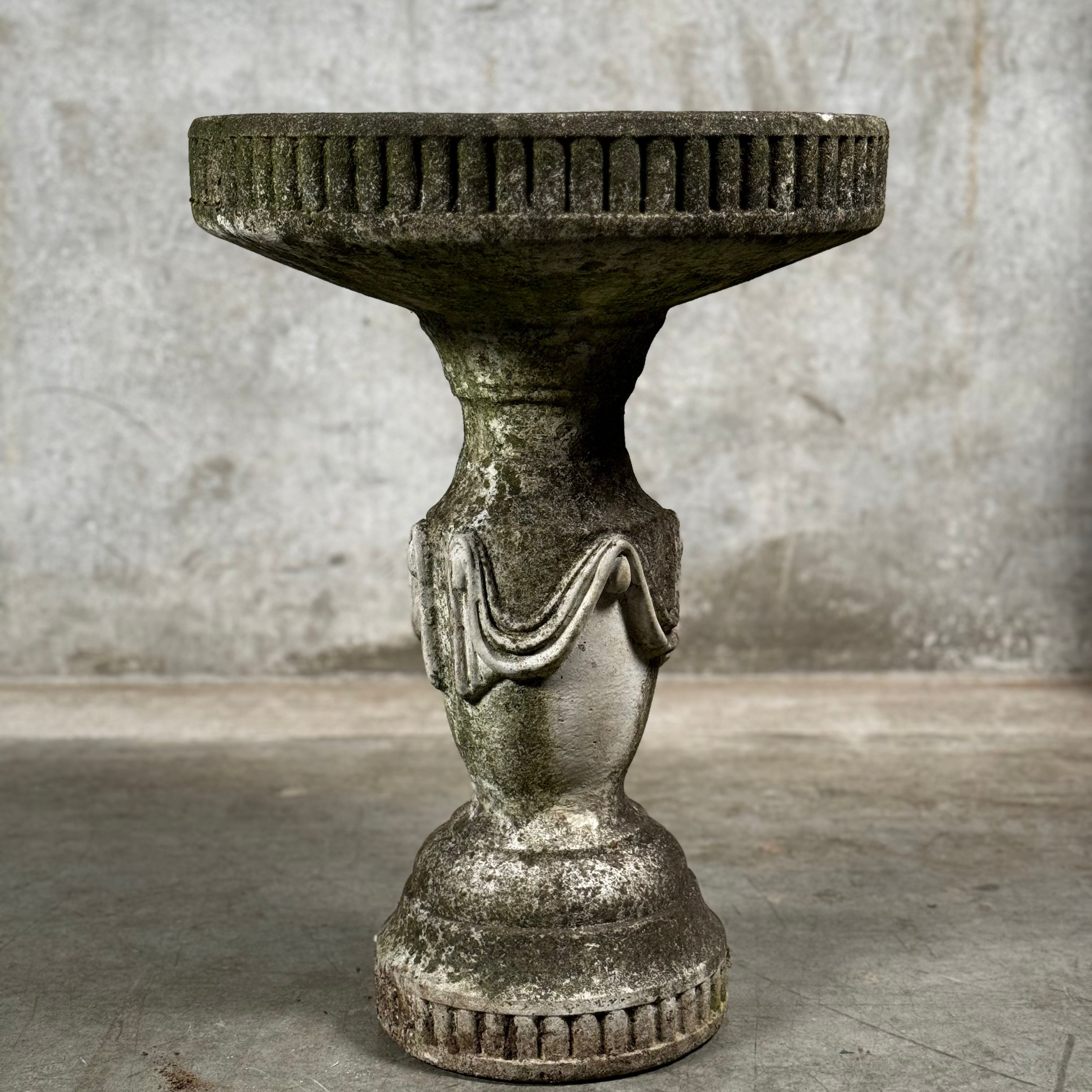 1930 Cast Stone Garden Bird Bath
