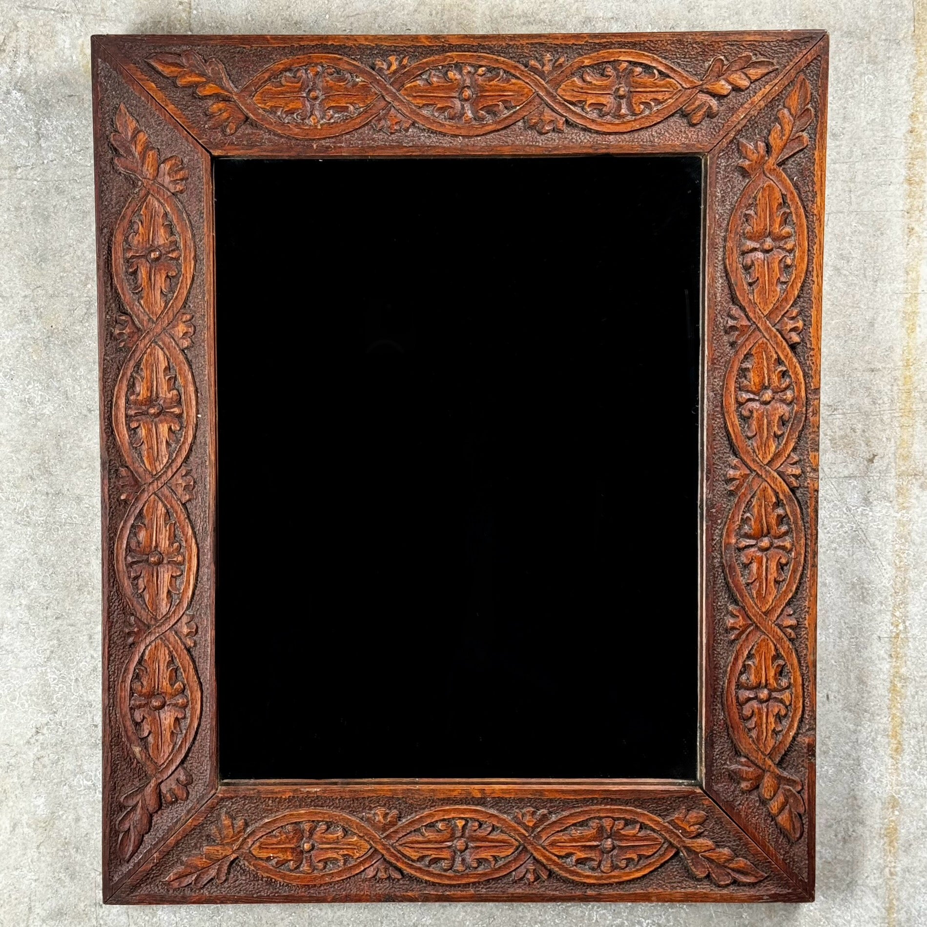 1920 Canadian Prairies  Antique Carved Wood Wall Mirror