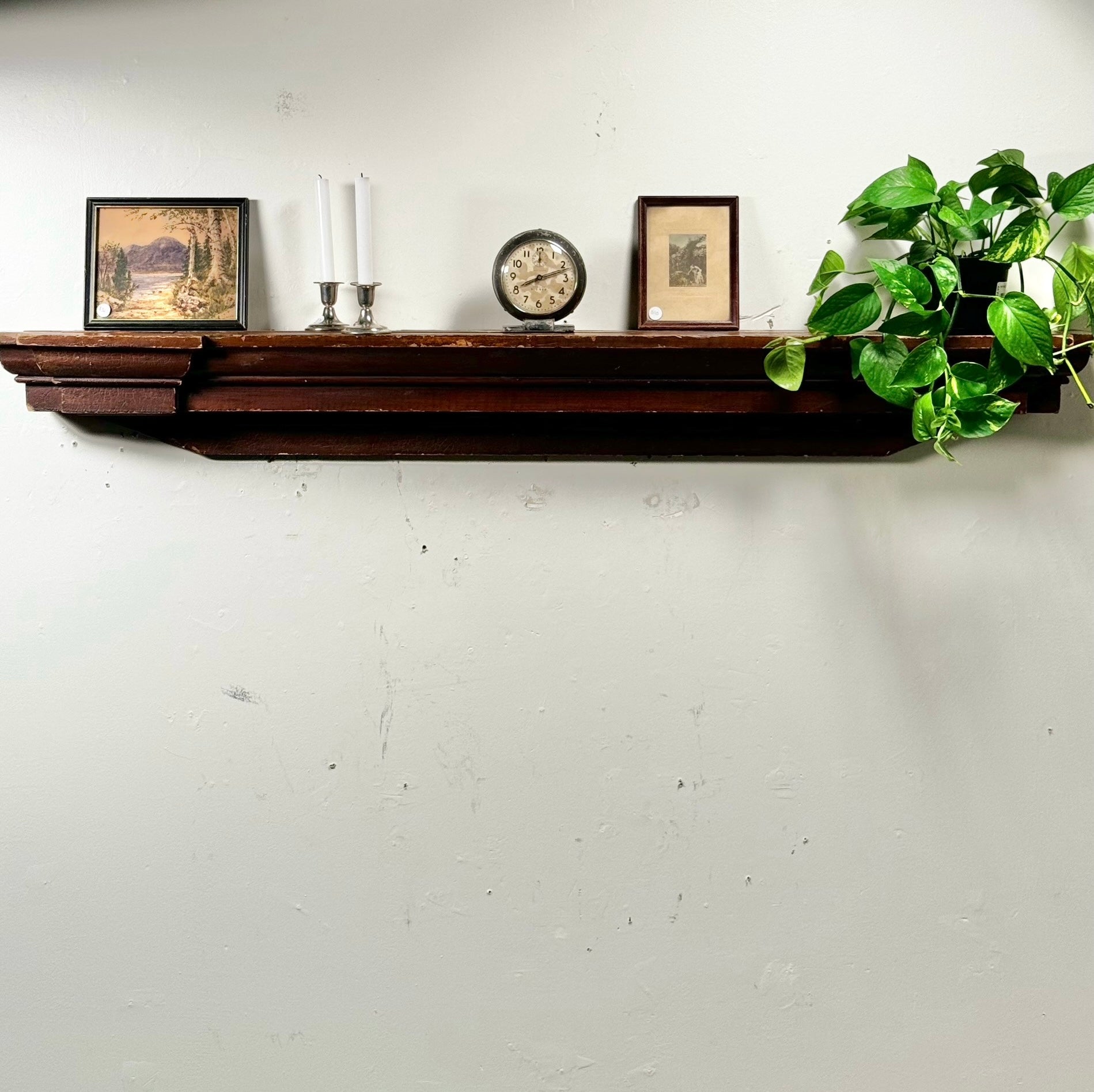 1880 Pine Architectural Wall Shelf