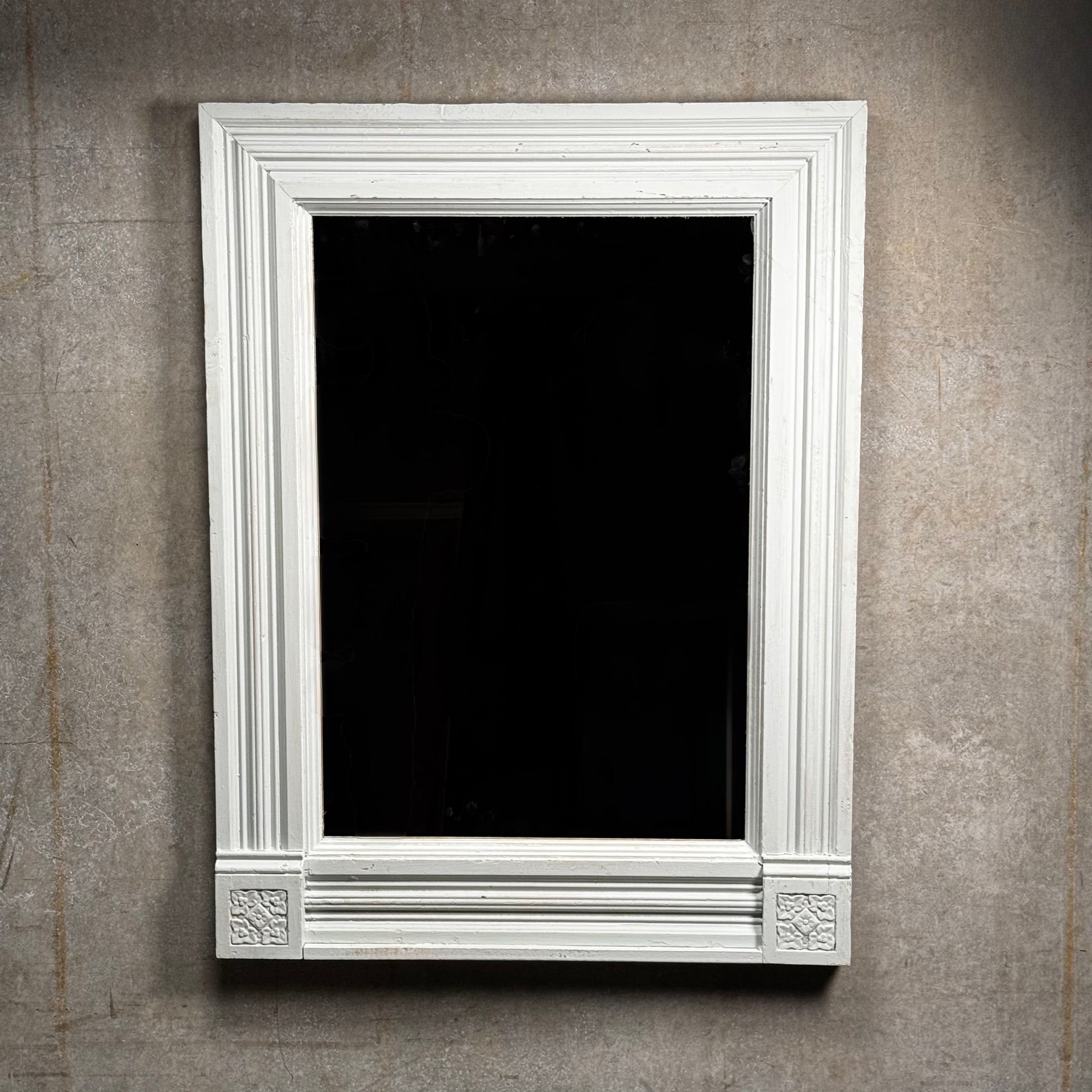19th C Wood Mirror in Old Paint