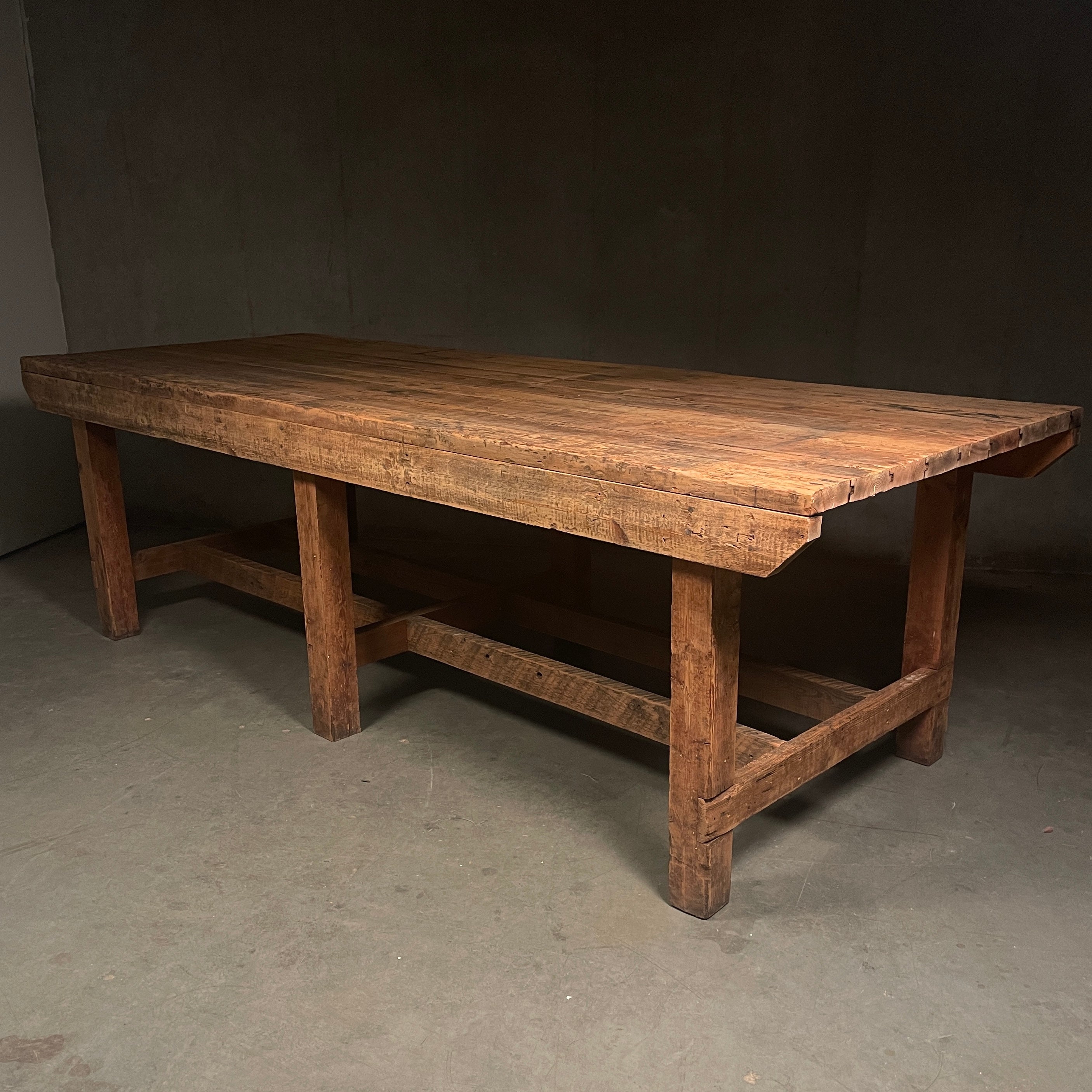 Large Industrial Wooden Work Bench