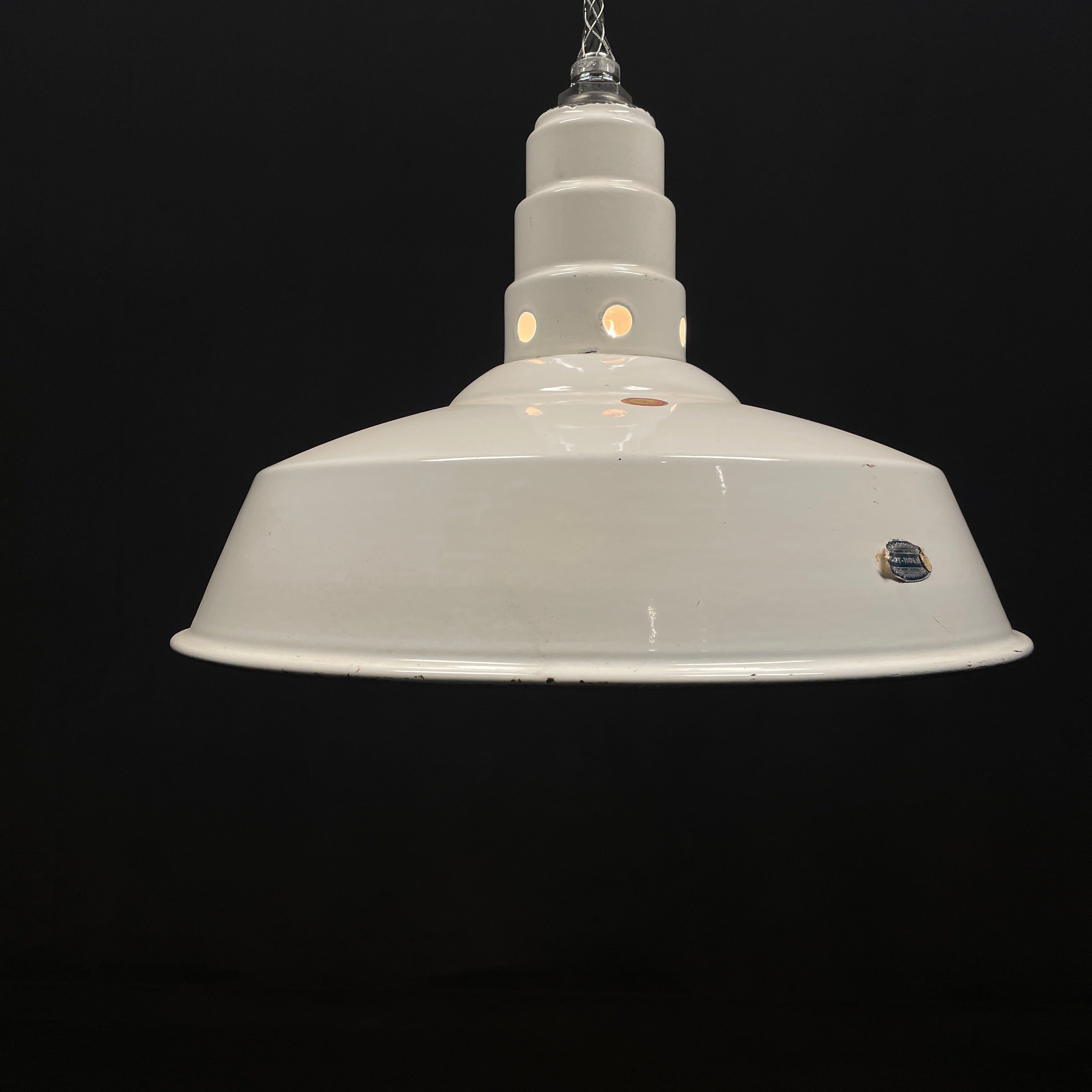 Set of 2 Industrial  Enamel Pendant Lights