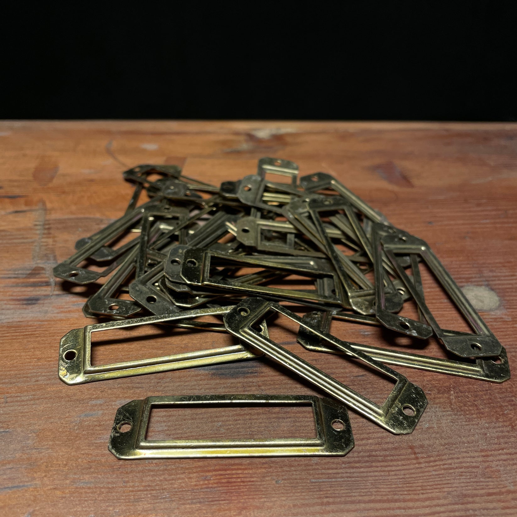 Brass Drawer Label Holders NOS