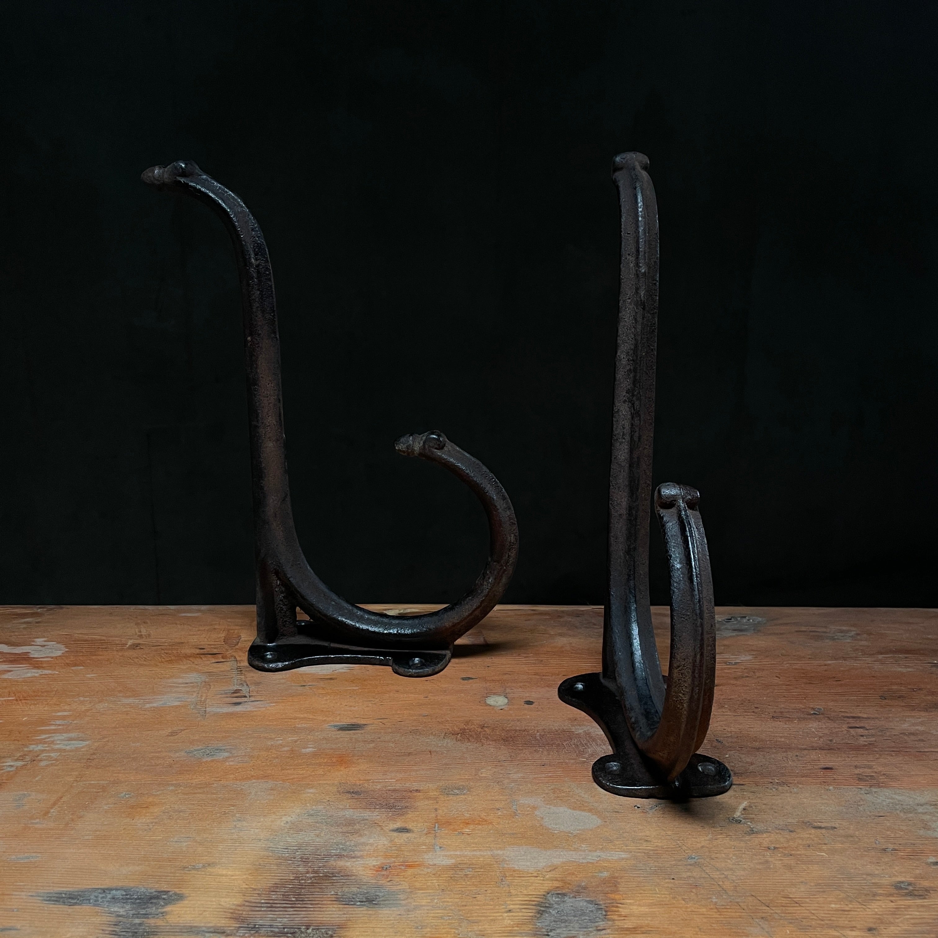 1910 Large Cast Iron Saddle Stable Hooks