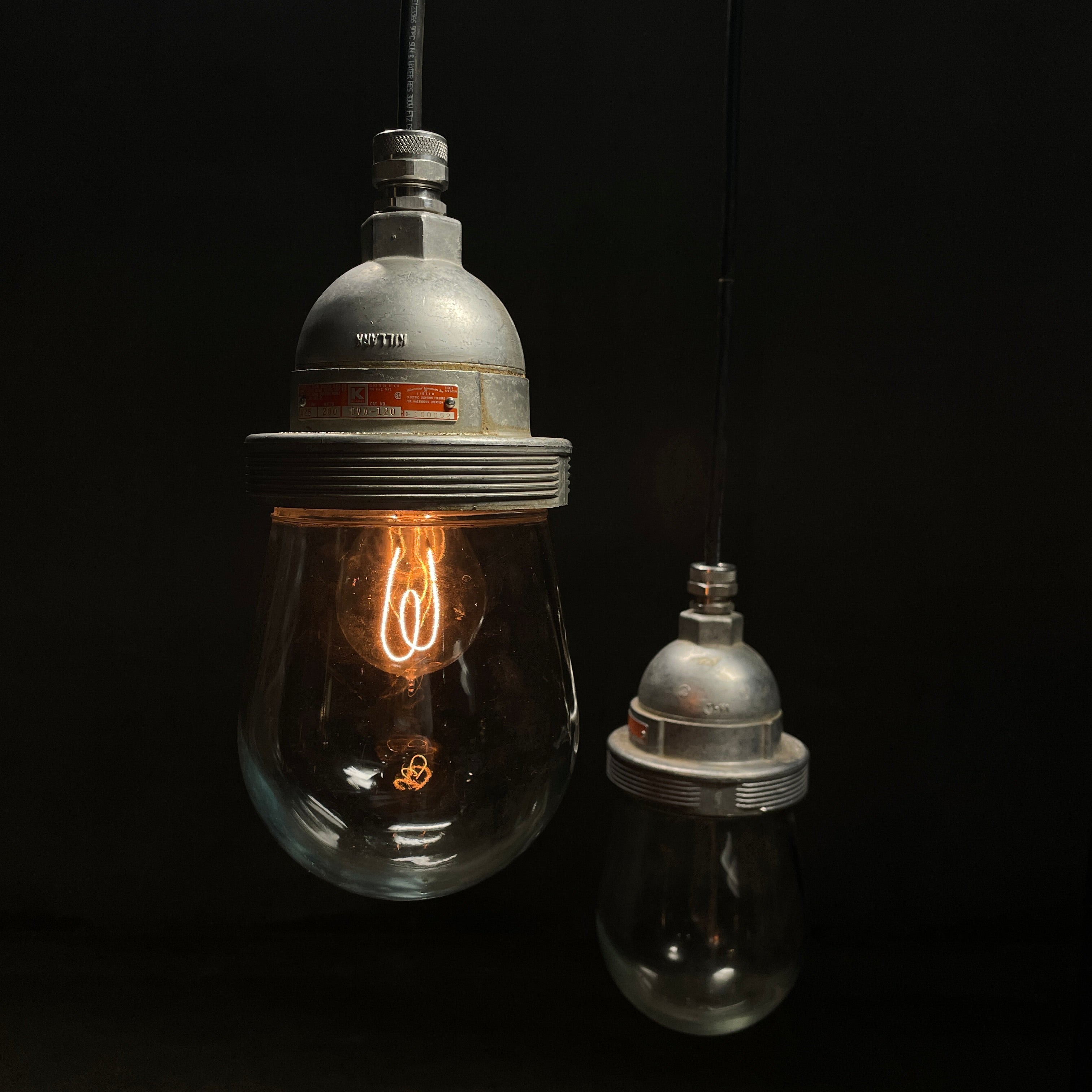 Set of Five  Killark Pendant Lights