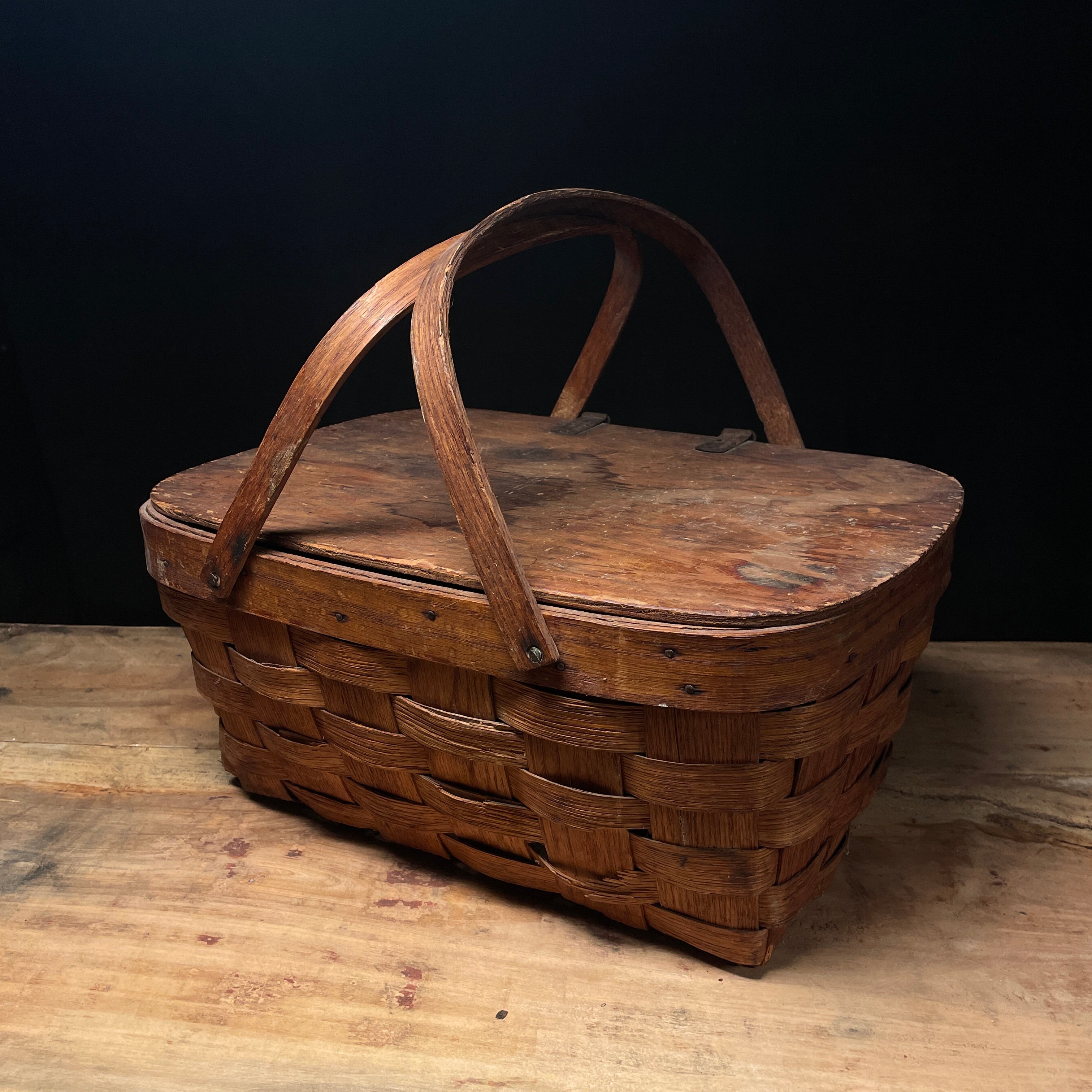 1960 Slat Wood Picnic Basket