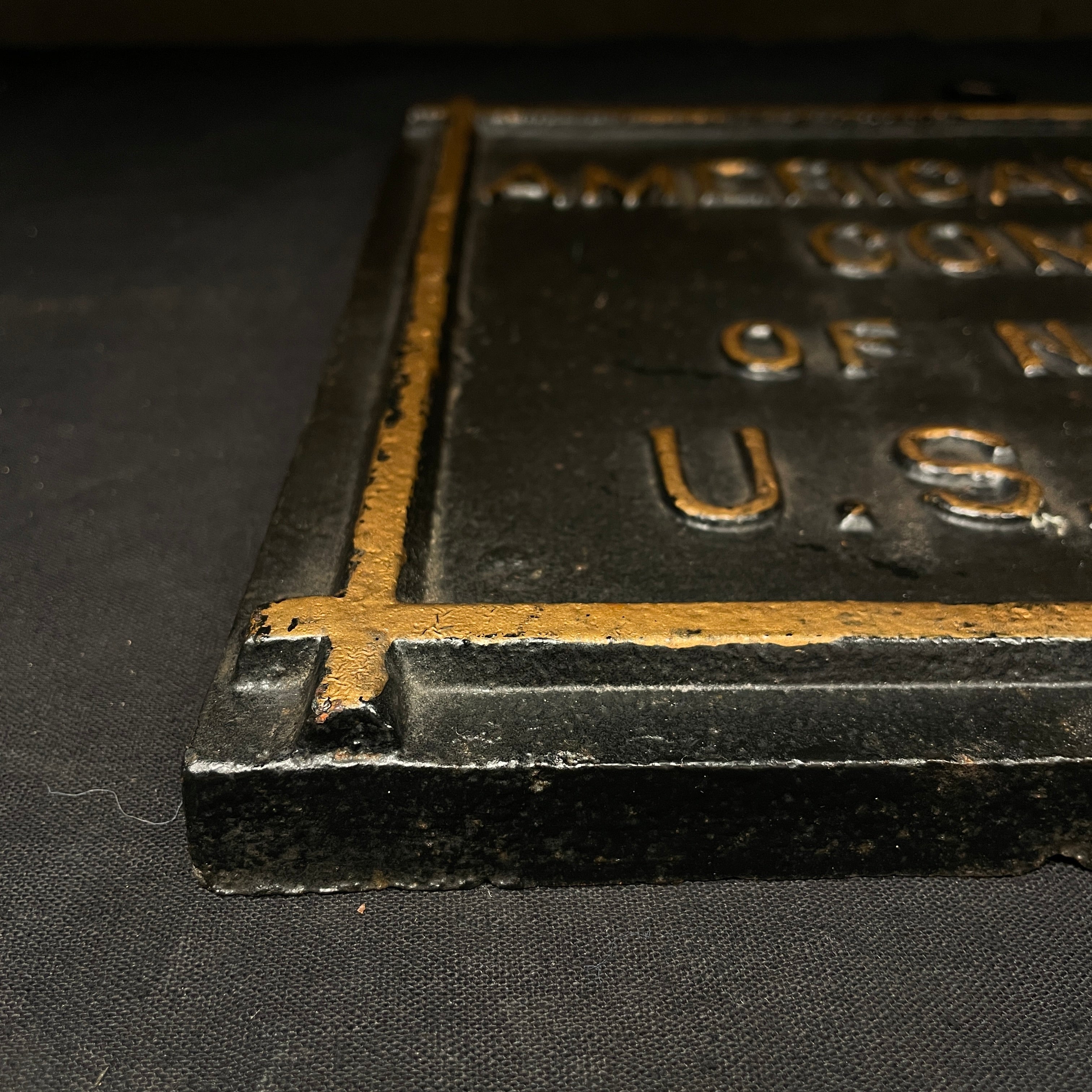 1920 Solid Cast Iron Bridge Sign NY