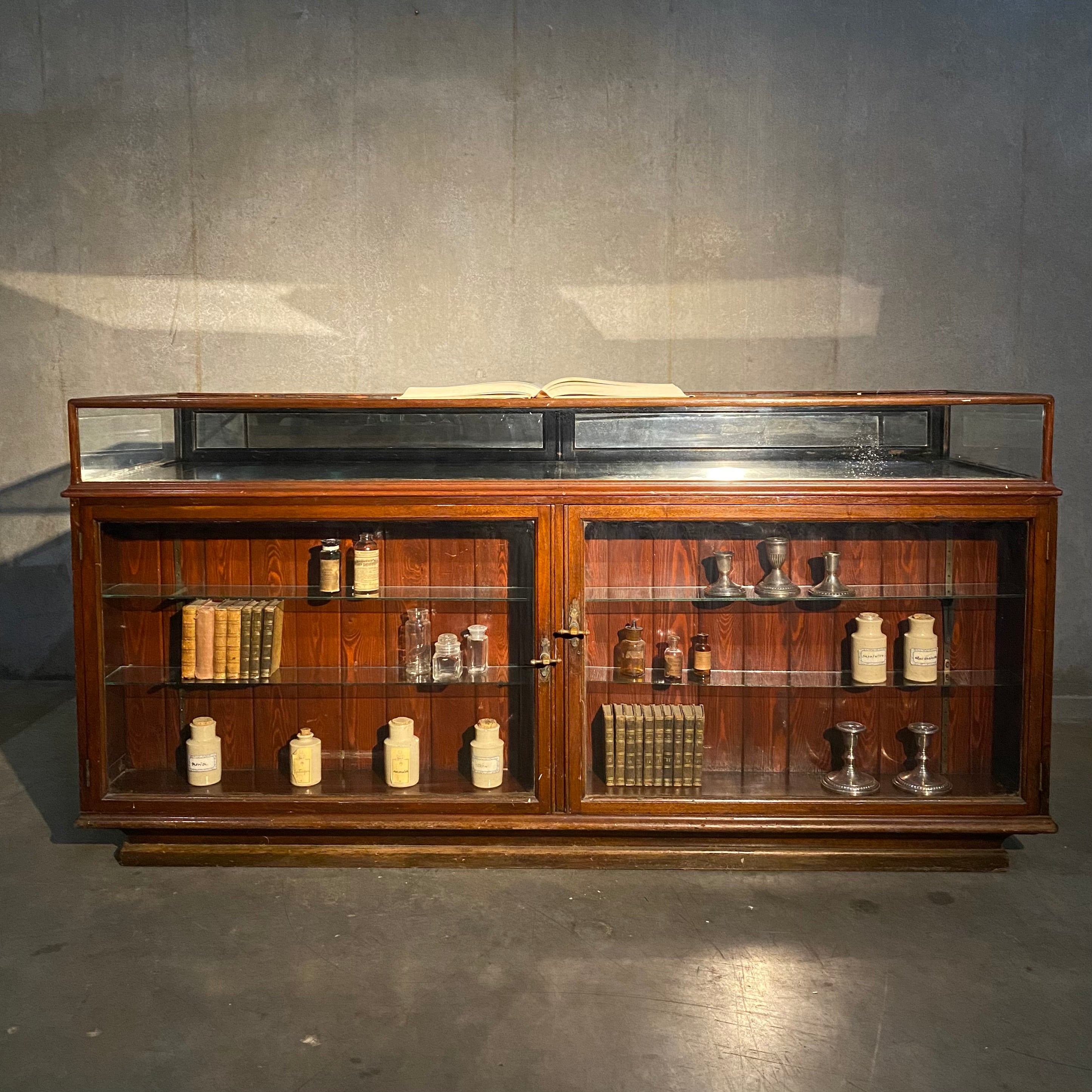 1870 Mahogany Jewellers Display Counter / Apothecary Cabinet