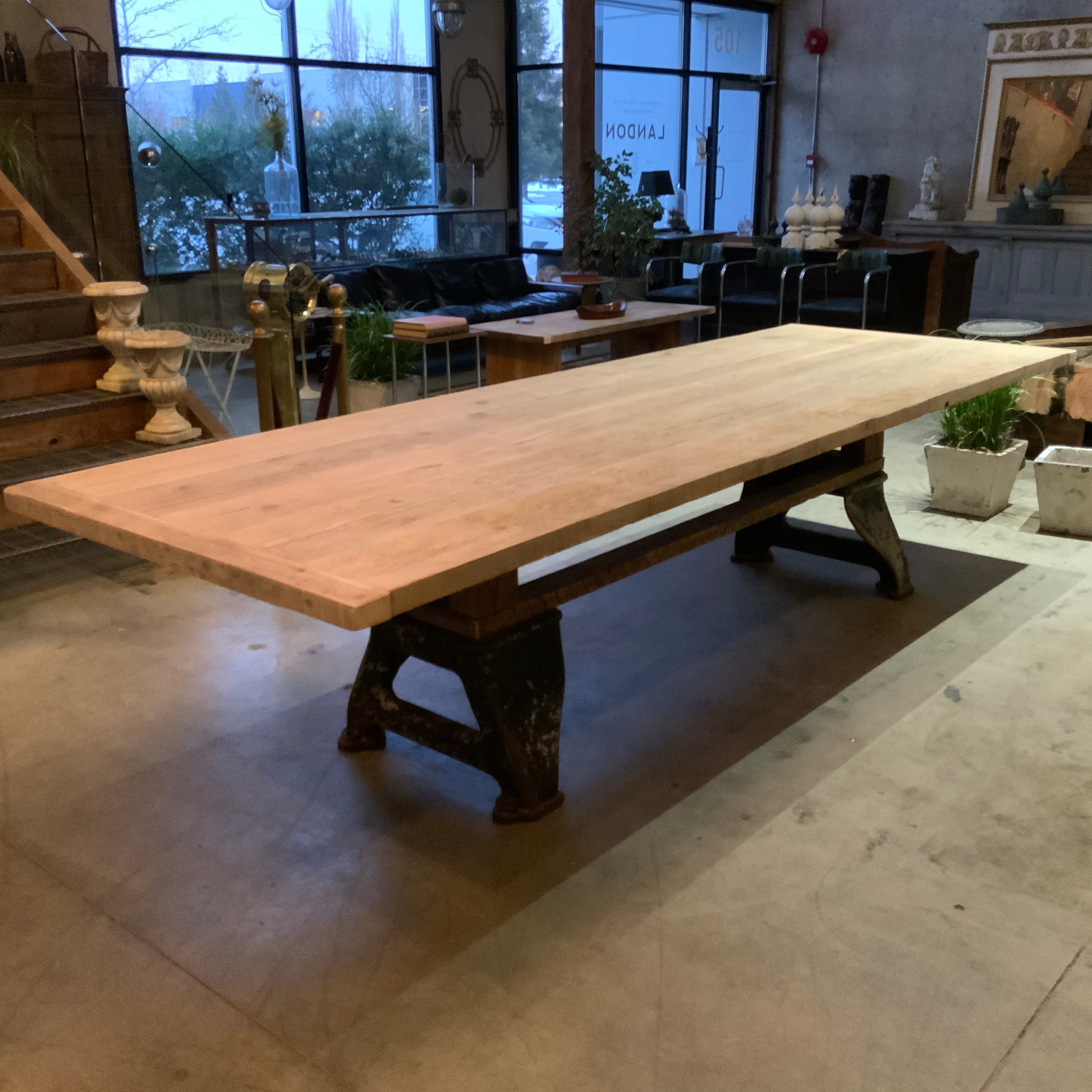Bespoke 10 ft reclaimed wood / iron  dining table