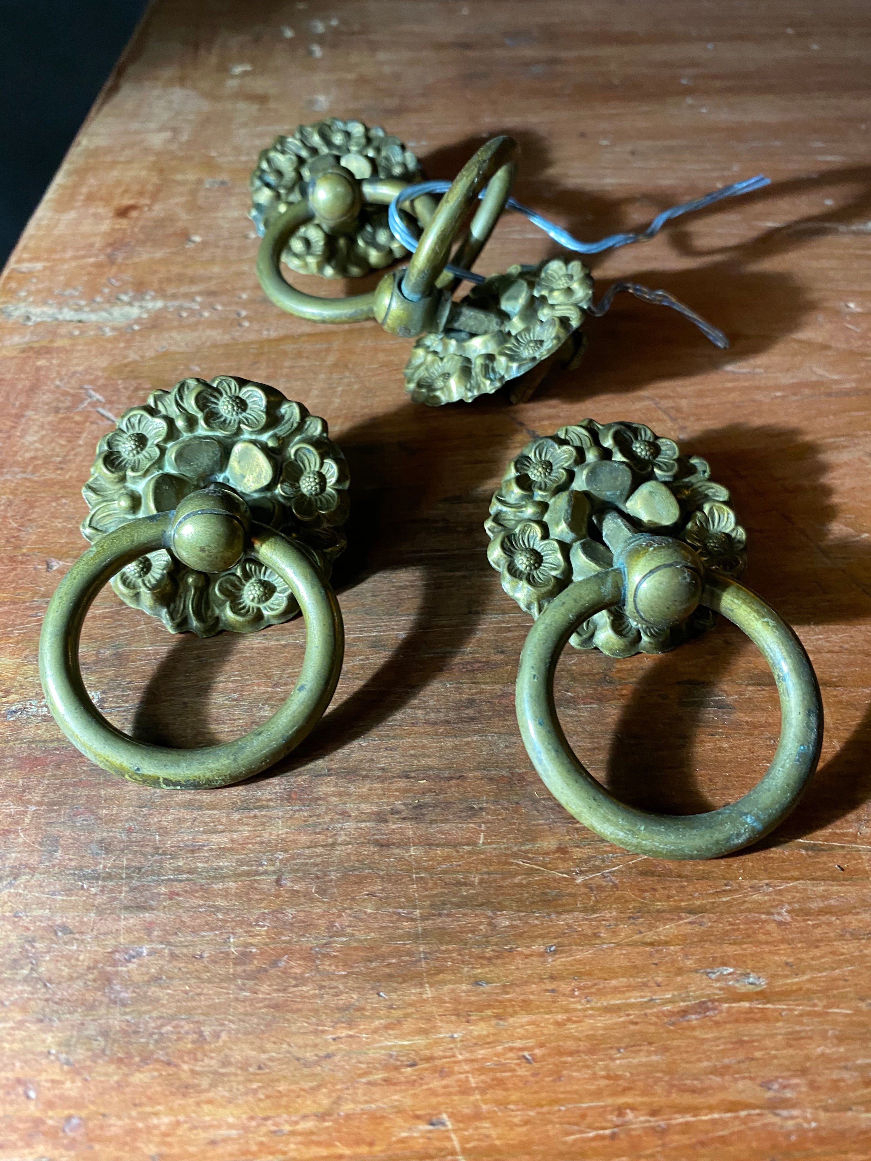 1890 Victorian brass pulls