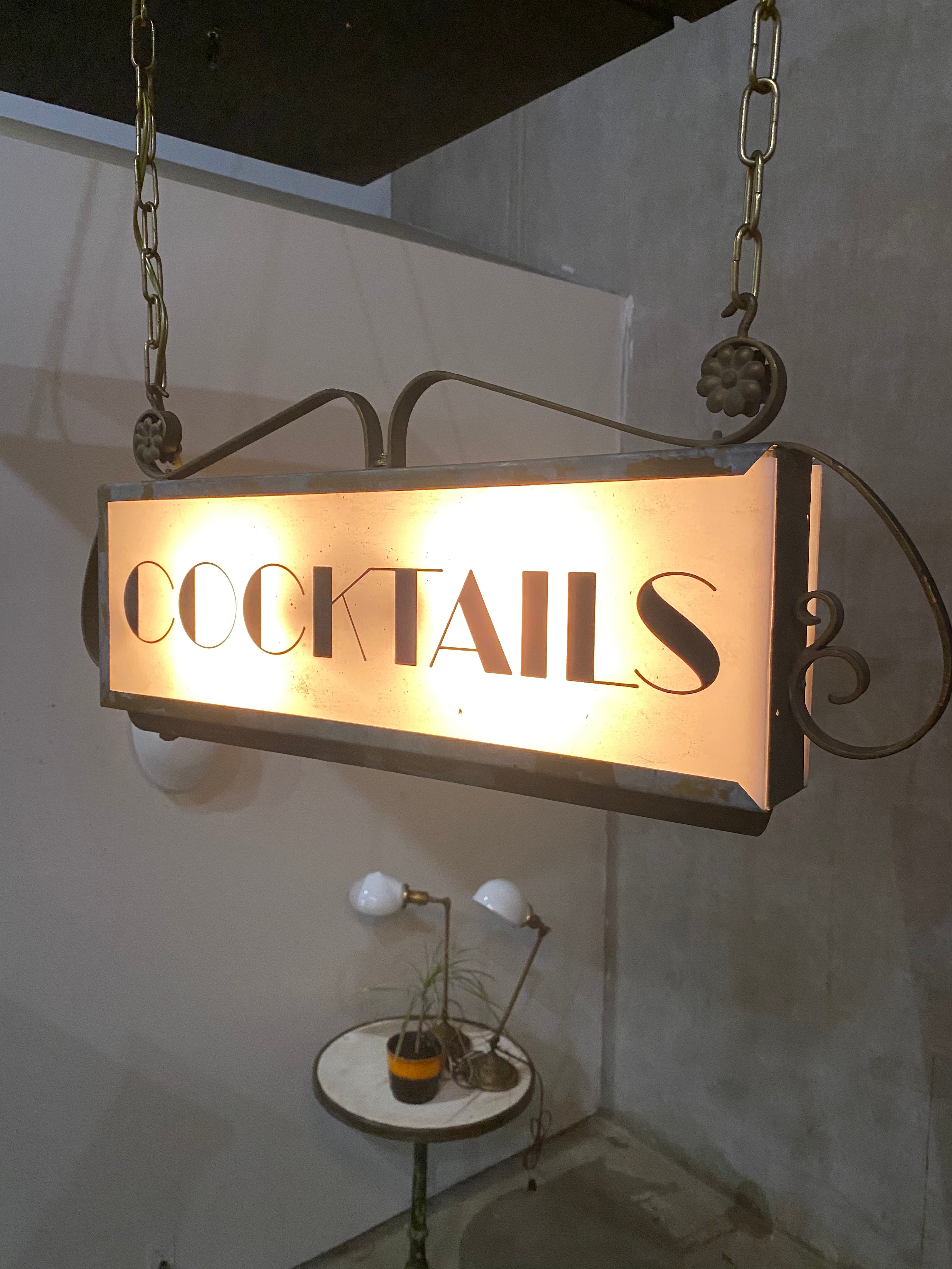 1920 Two Sided Cocktail Sign
