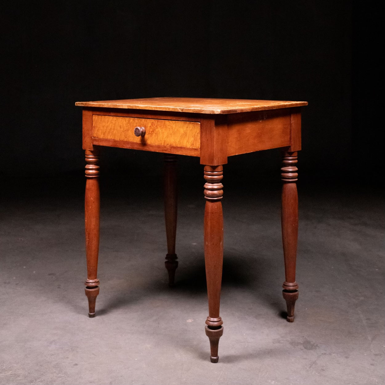 1870 figured maple lamp stand