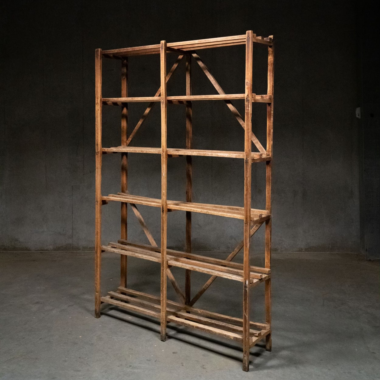 Old Storage Racks 1920-30 wooden slotted storage rack