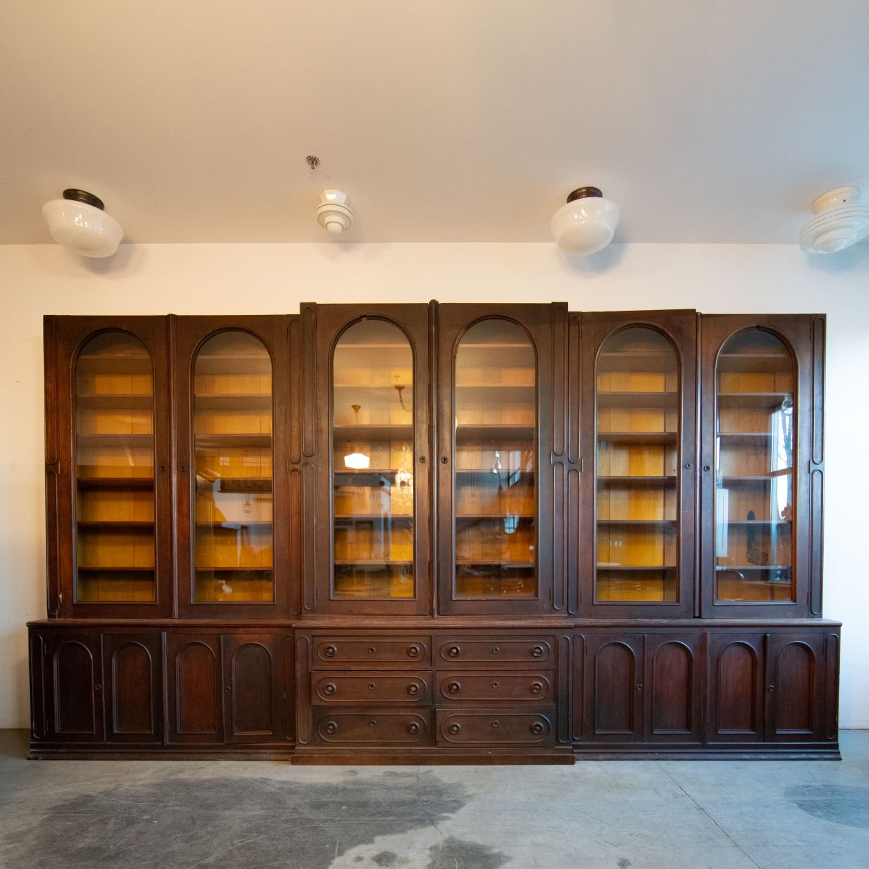 1880 Pharmacy Library Cabinet in Solid Walnut