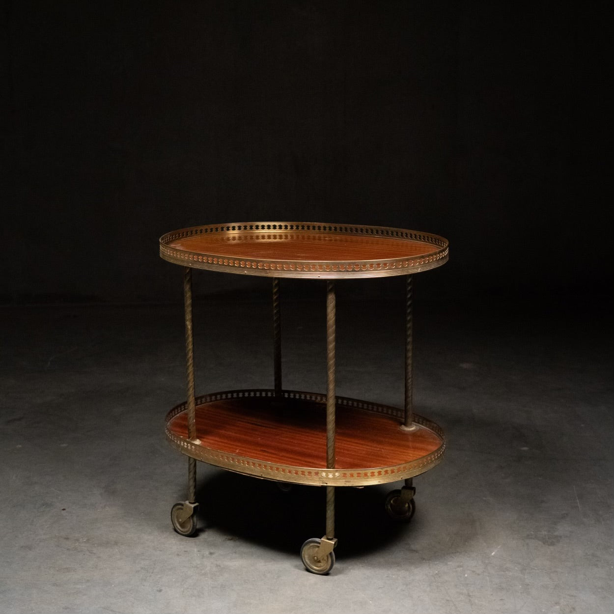 1940's Brass Bar Cart