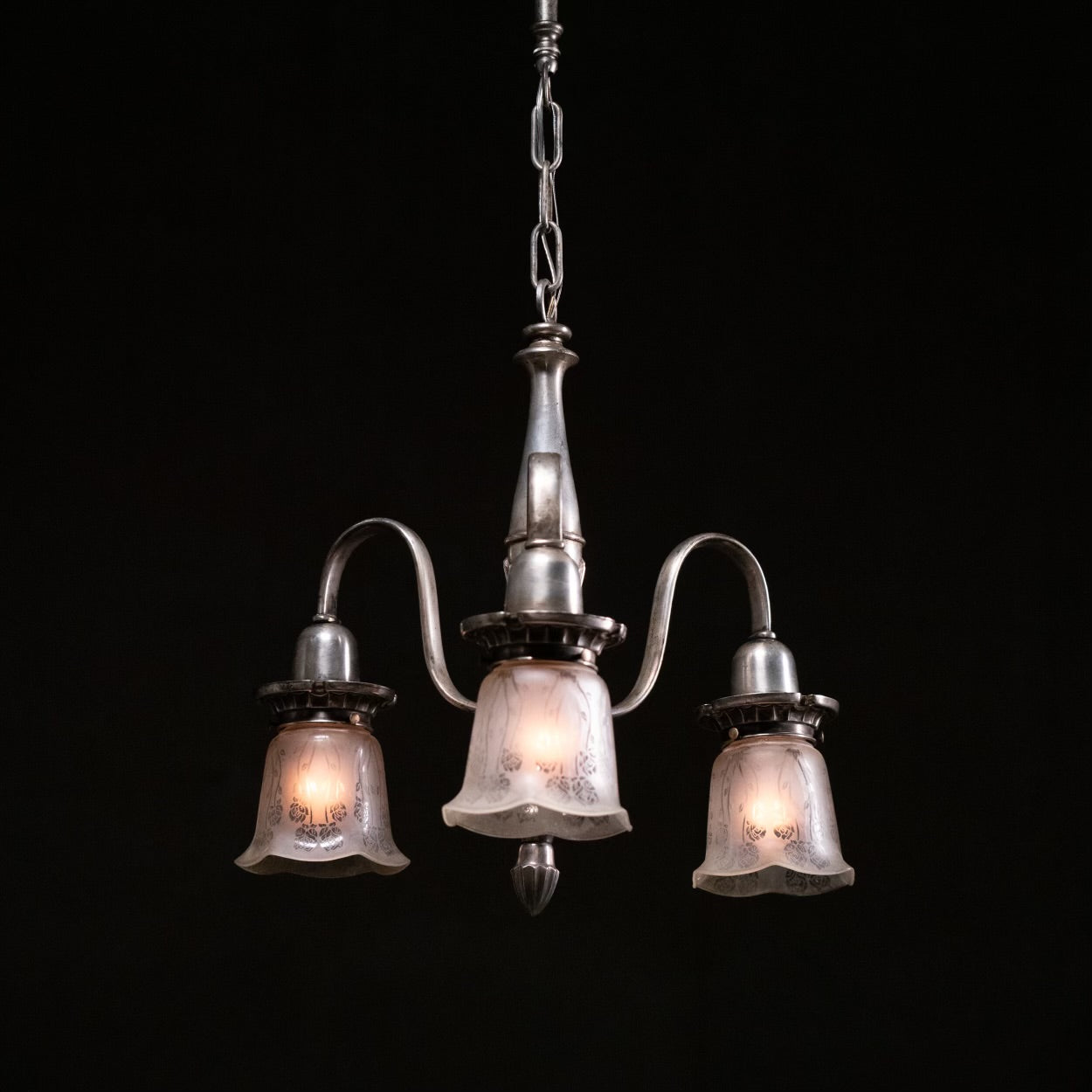 1910 Silver Finish Chandelier Pendant Light