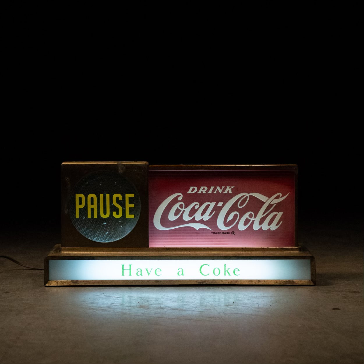 Counter top Coca Cola light up sign