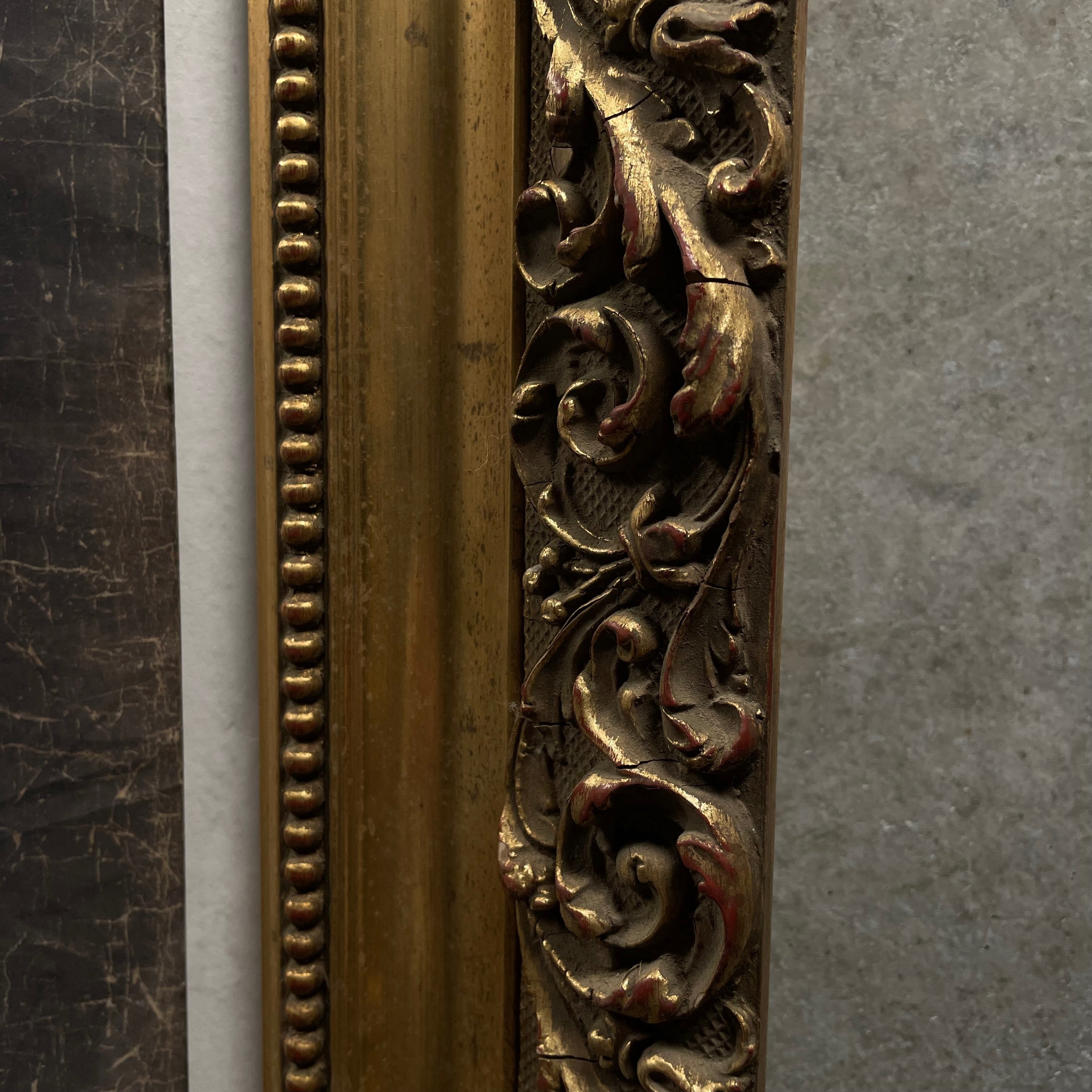 Aged Contemporary stag Print in 19th century Guilded Frame