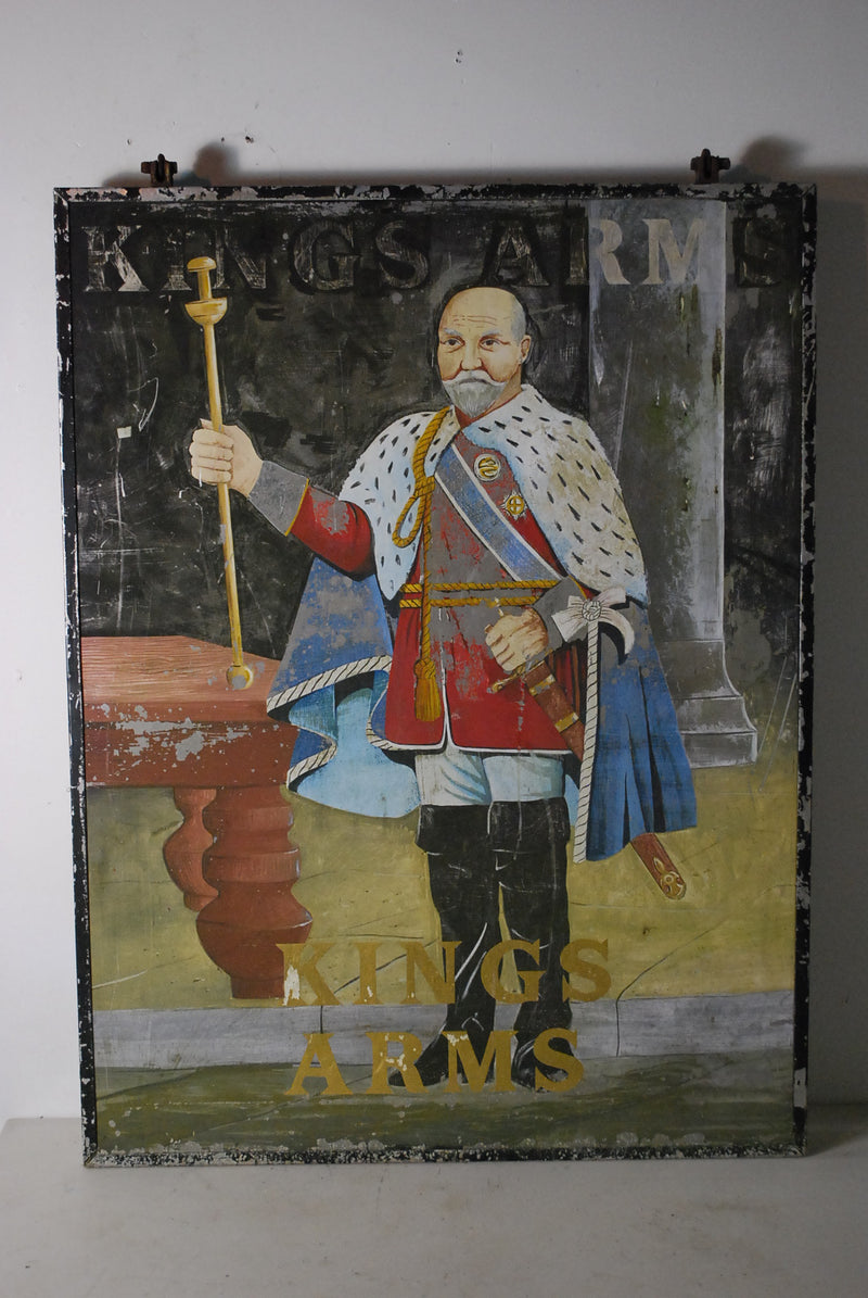 1930 Two Sided English pub sign  - Kings arms | Scott Landon Antiques and Interiors.