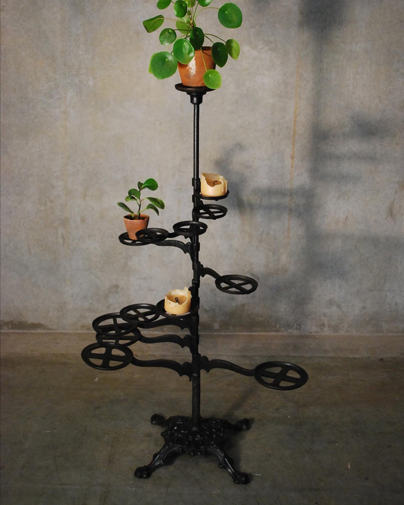 19th century  Cast iron revolving flower plant stand  by   Chase & co. 1882 | Scott Landon Antiques and Interiors.