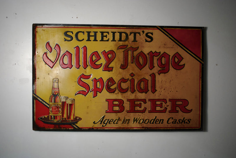 1940’s Embossed  Beer sign | Scott Landon Antiques and Interiors.