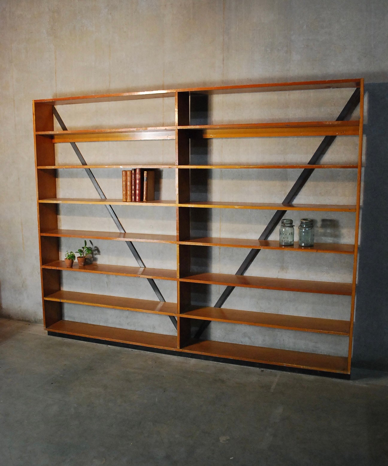 1930 Solid Fir Shelving Book case Mercantile  unit | Scott Landon Antiques and Interiors.