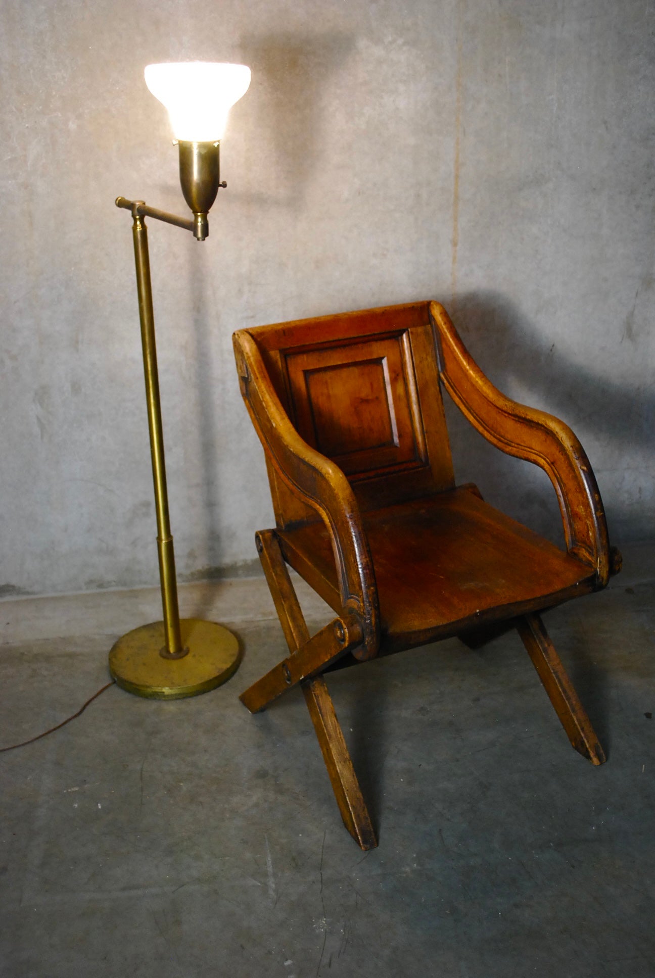 Antique Gothic Oak Glastonbury Chair with Cross Motif & Pegged Joints | Scott Landon Antiques and Interiors.
