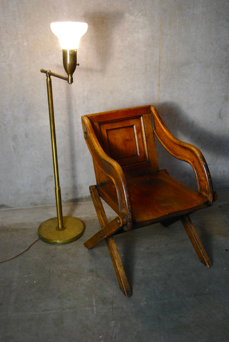 Antique Gothic Oak Glastonbury Chair with Cross Motif & Pegged Joints | Scott Landon Antiques and Interiors.