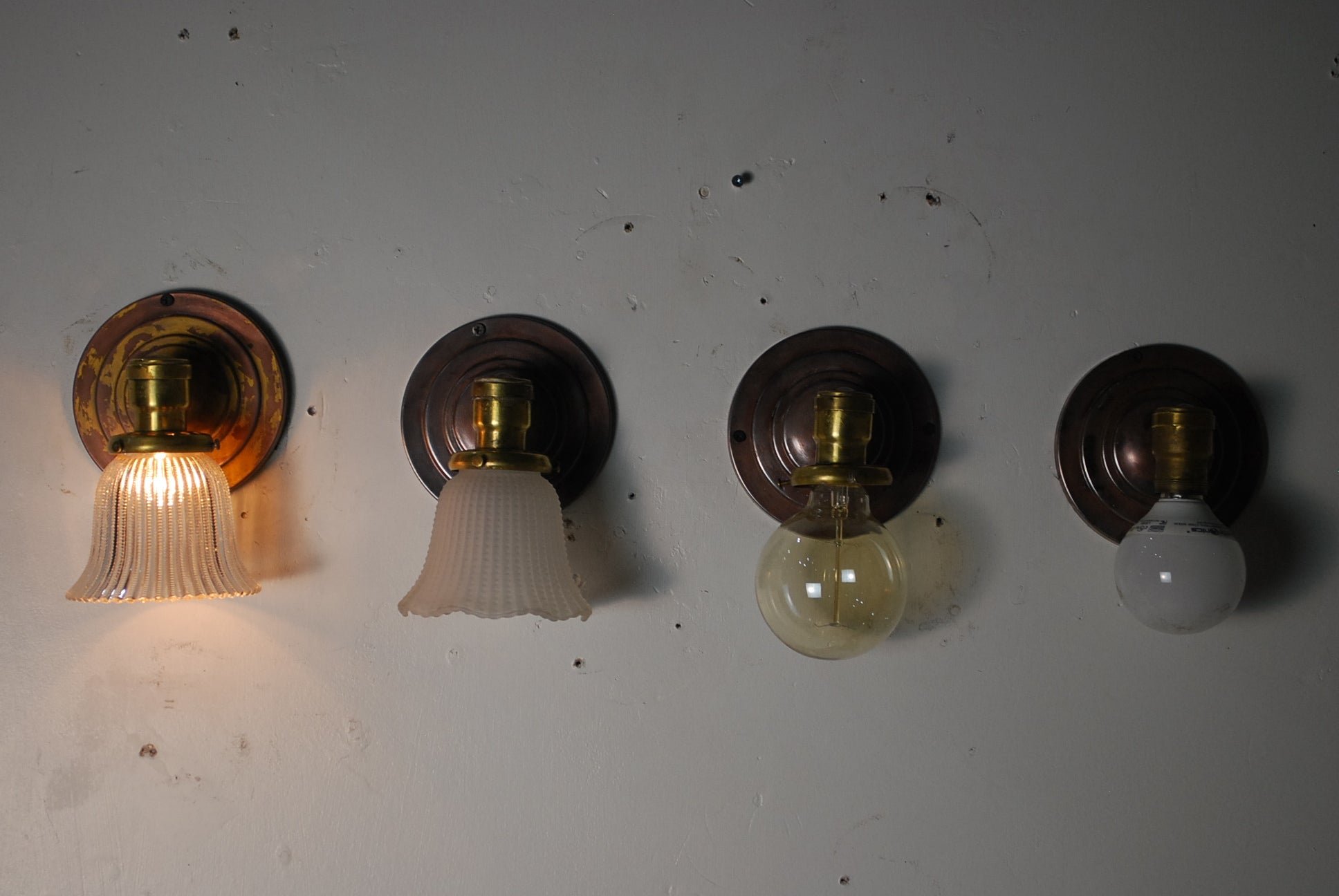 1910  rare and unique Small brass sconces | Scott Landon Antiques and Interiors.