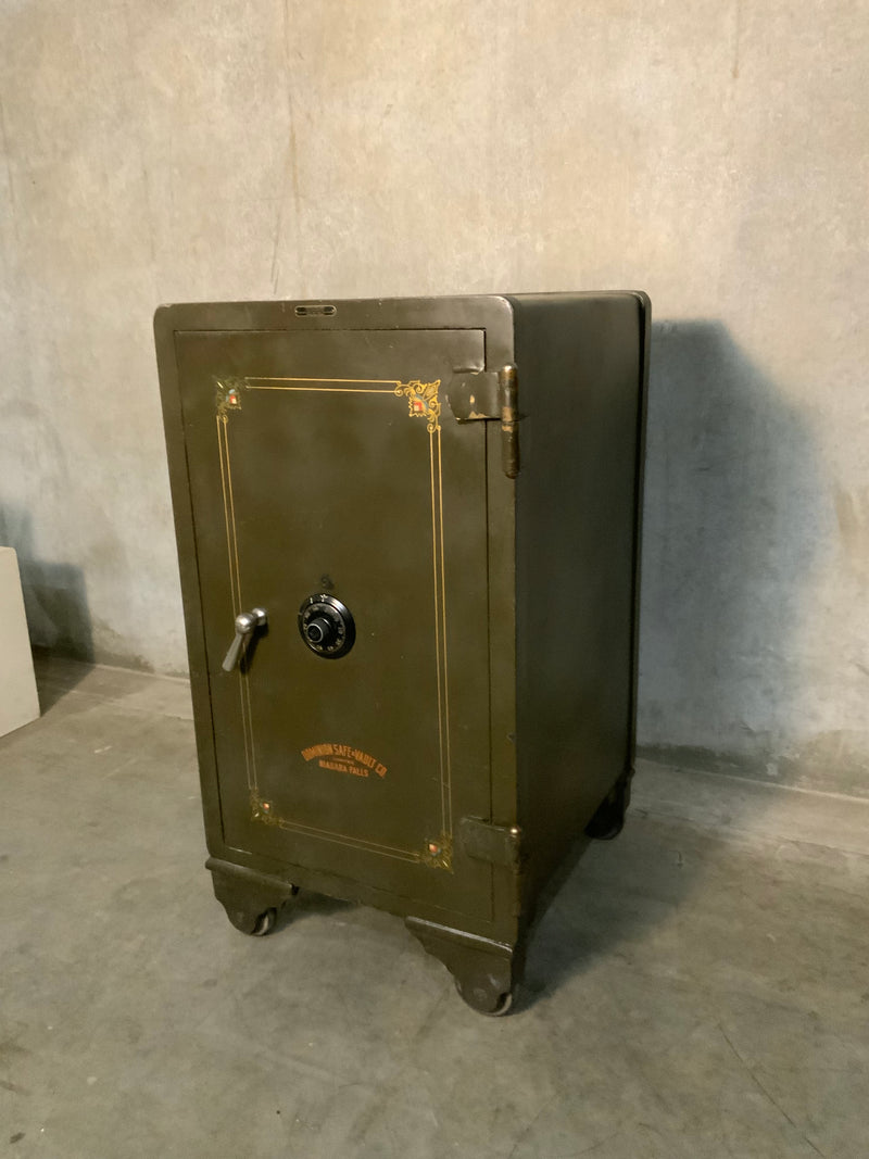 1920 Dominion floor rolling Industrial safe Vault | Scott Landon Antiques and Interiors.