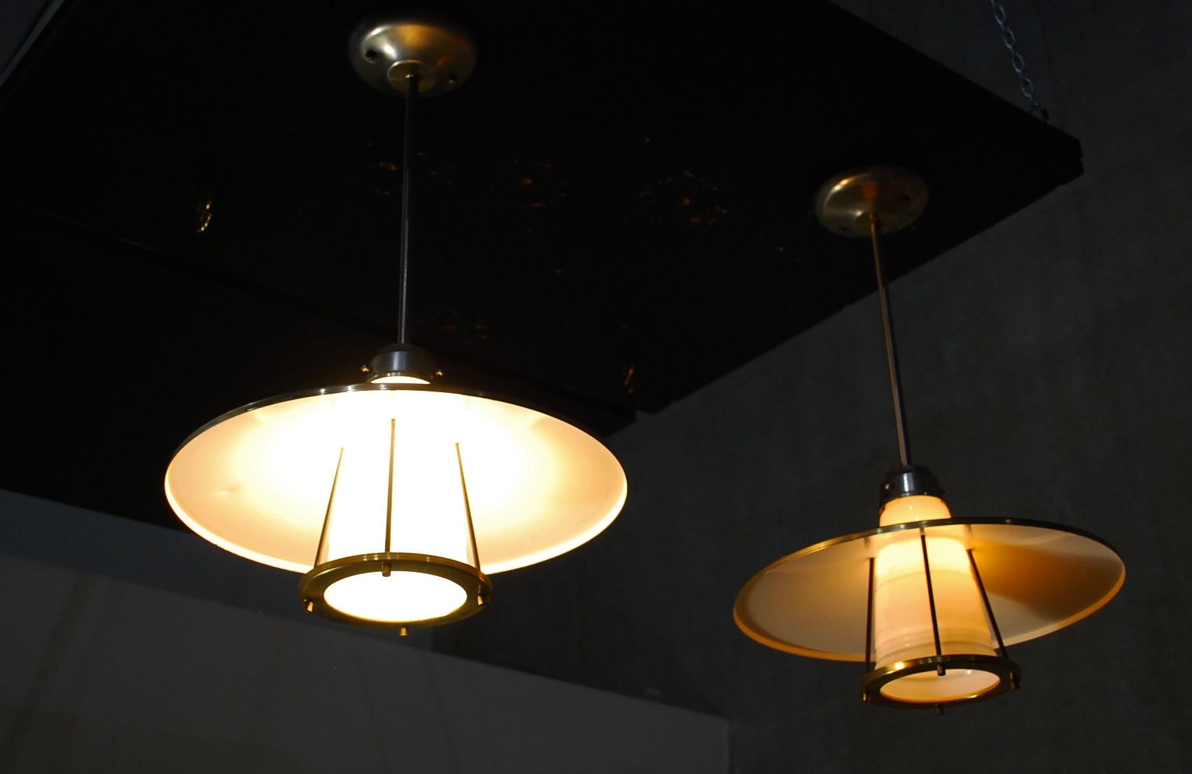 MCM 1960 Pendant lights by Harmony house | Scott Landon Antiques and Interiors.