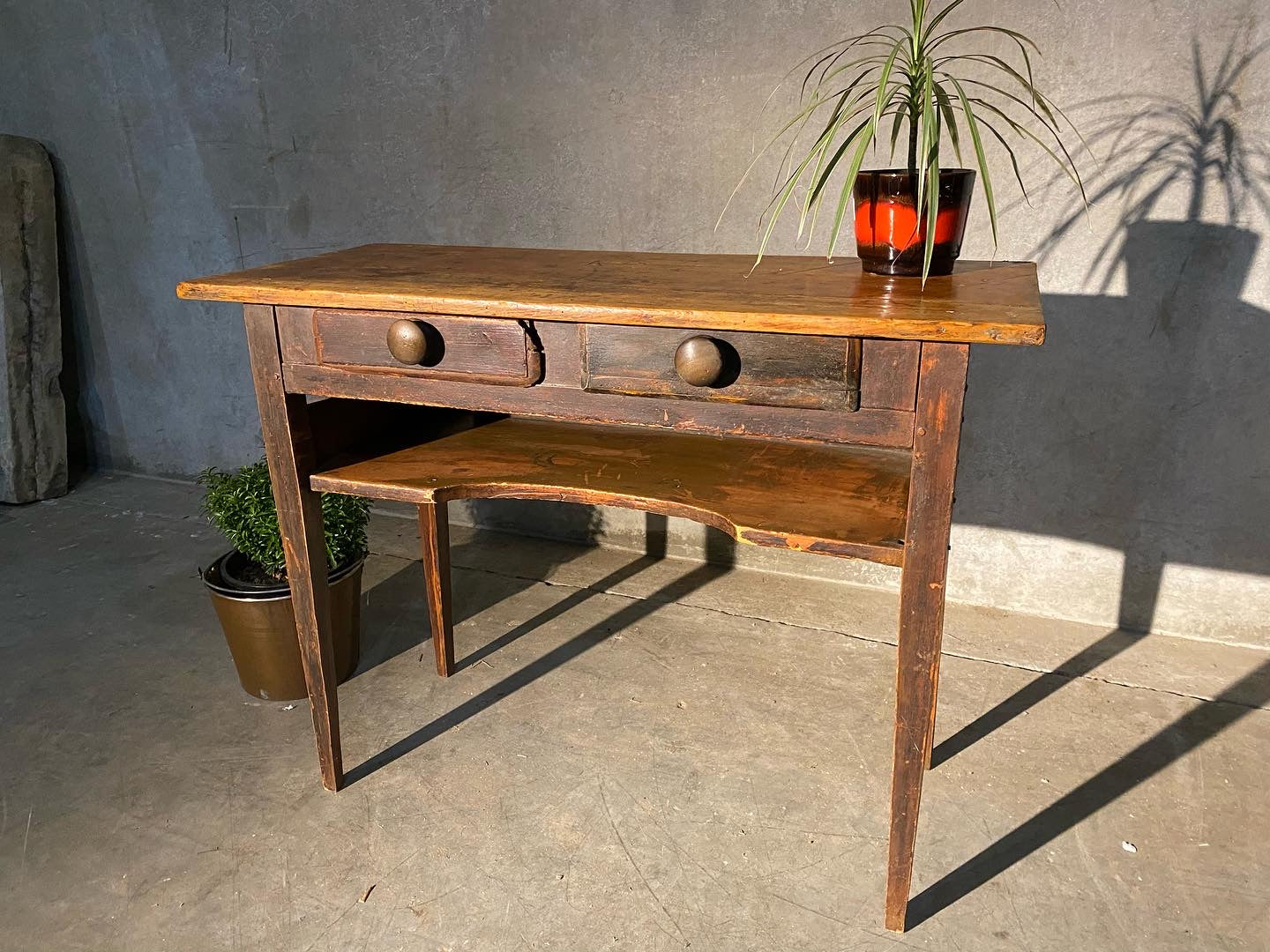 1840 Pine Country Server In original paint | Scott Landon Antiques and Interiors.