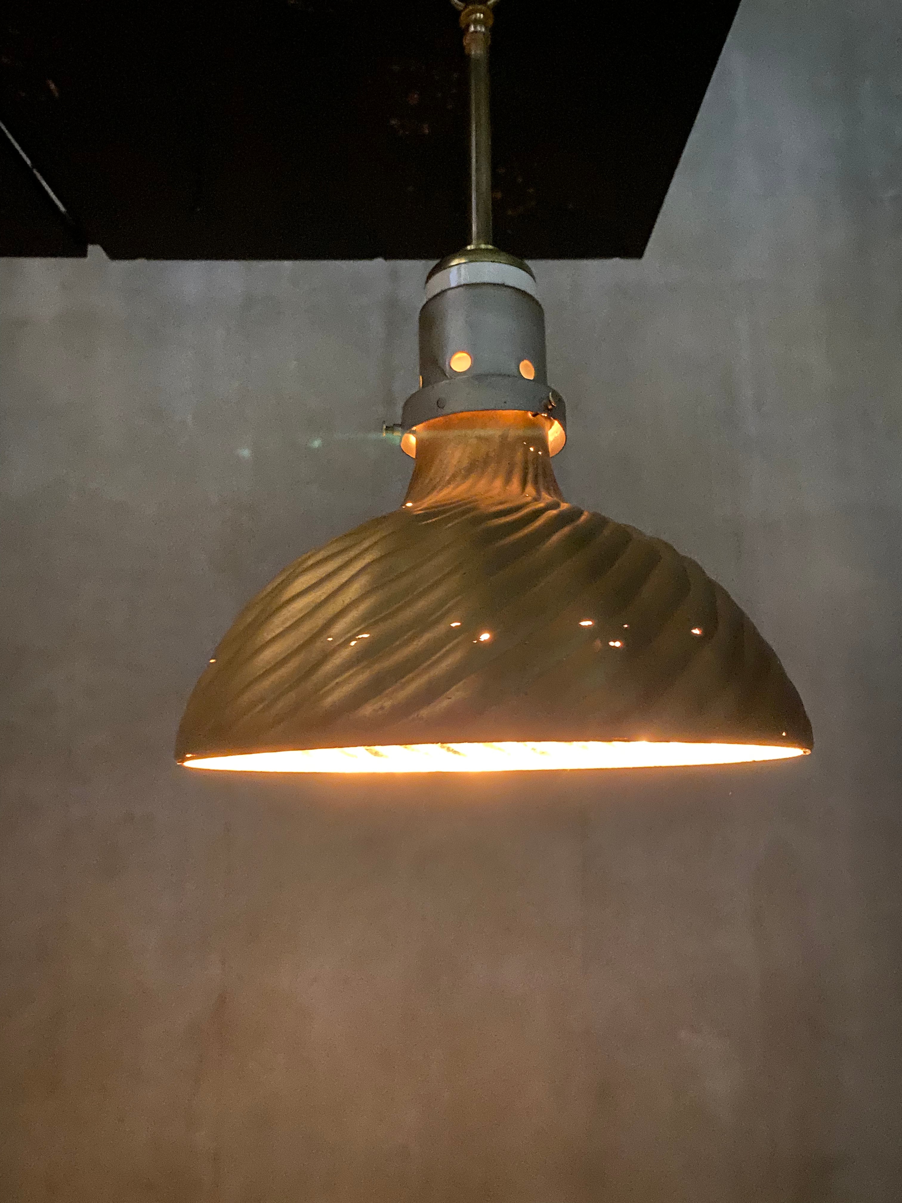 Rare 12” 1910  CURTIS mercury glass pendant light | Scott Landon Antiques and Interiors.