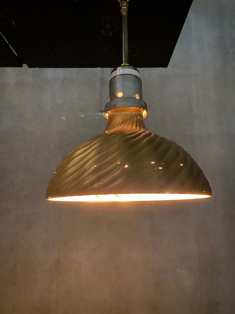 Rare 12” 1910  CURTIS mercury glass pendant light | Scott Landon Antiques and Interiors.