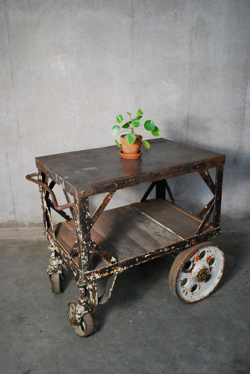 1920 industrial heavy Working Cart | Scott Landon Antiques and Interiors.