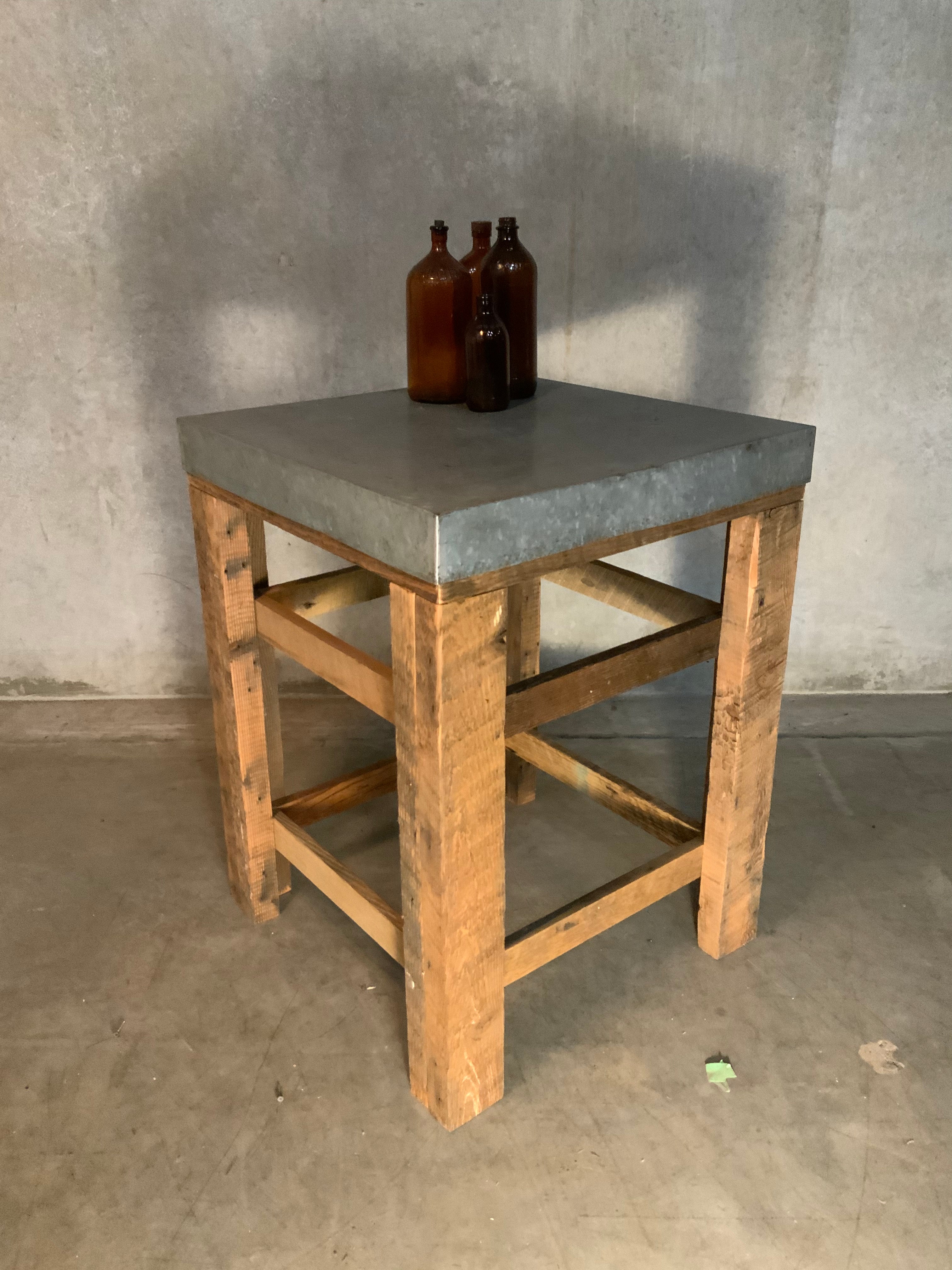 Bespoke industrial  Zinc top work table | Scott Landon Antiques and Interiors.