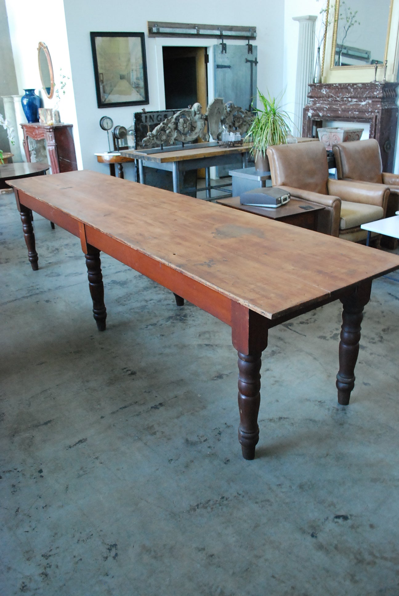 1890 11 foot harvest dining Table | Scott Landon Antiques and Interiors.