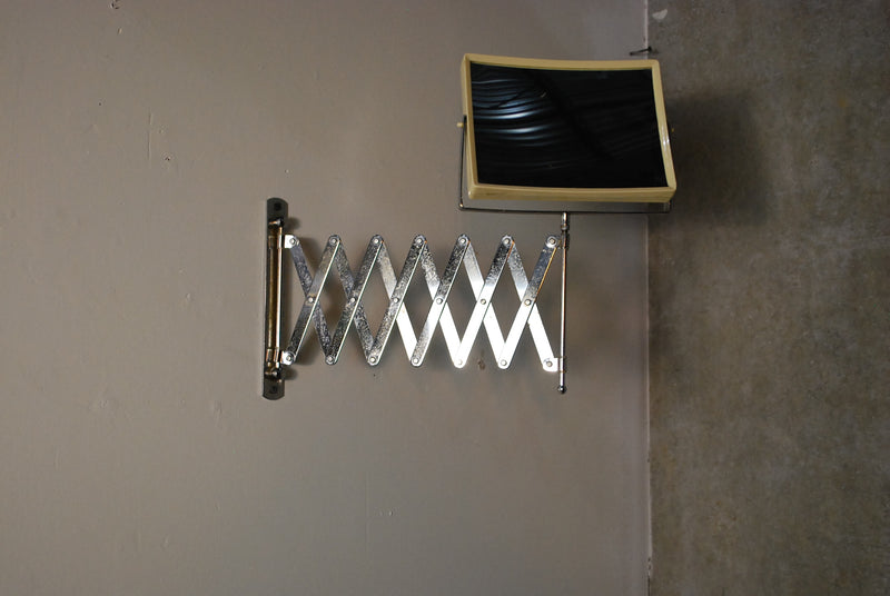 1940 scissor extension shaving makeup Mirror | Scott Landon Antiques and Interiors.