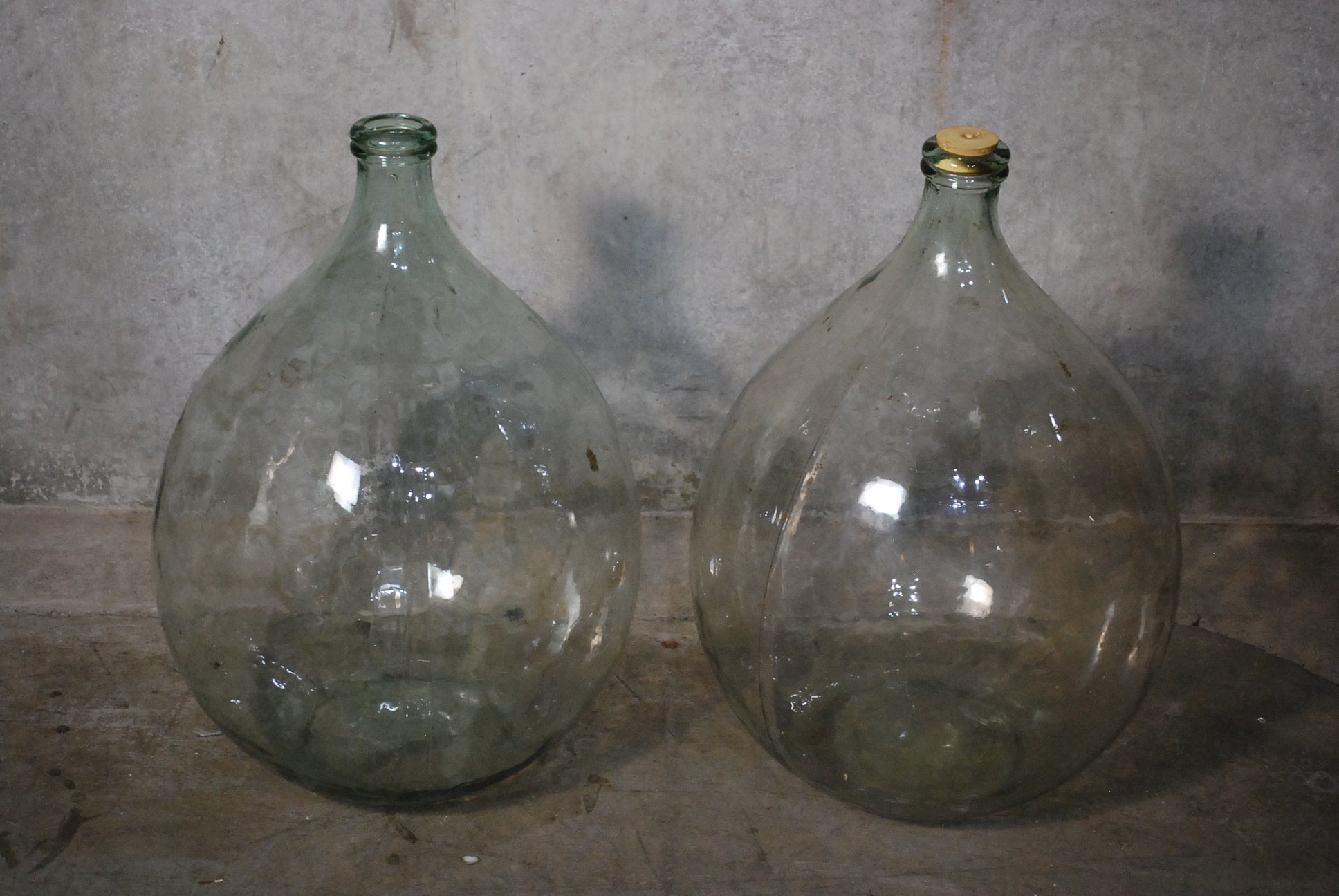 Large italian Wine Demi John  bottles | Scott Landon Antiques and Interiors.