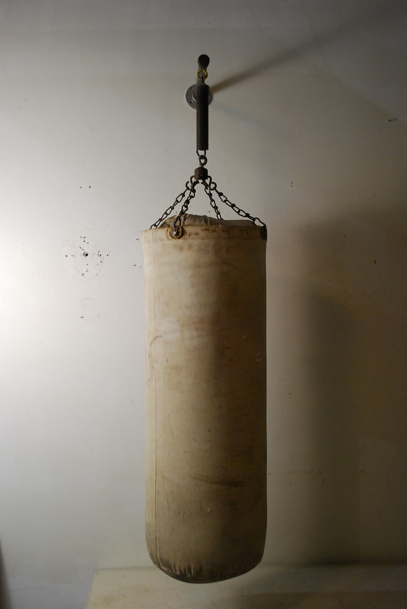 1940 old School Detroit Canvas Punching bag | Scott Landon Antiques and Interiors.