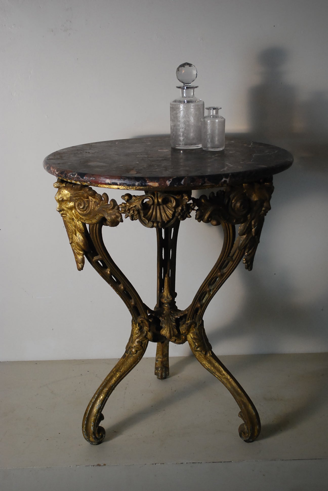 Exceptional 19th c Bistro Pub Marble top Table from England | Scott Landon Antiques and Interiors.