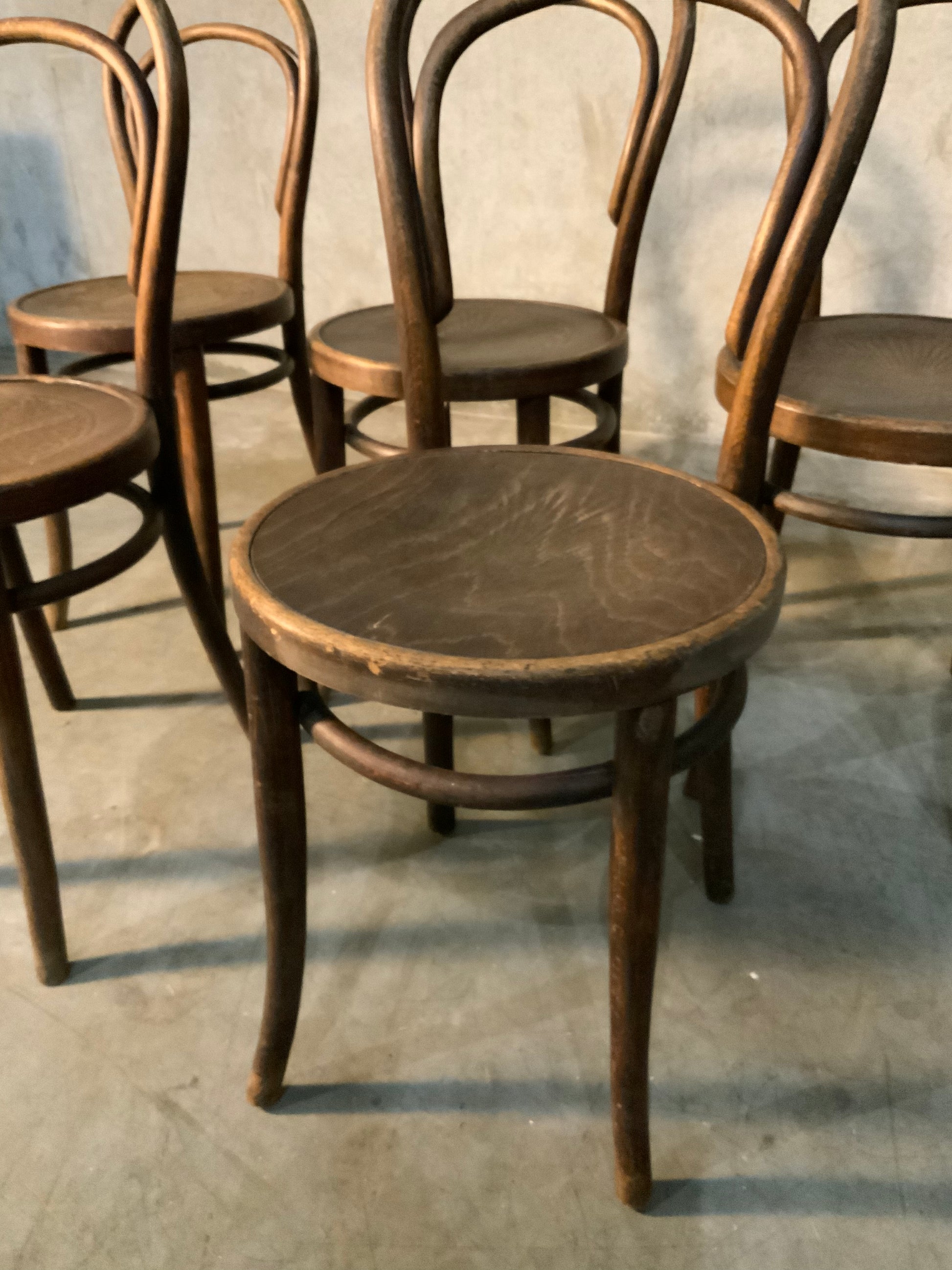 Set of five 1920 signed Mundus thonet bentwood chairs | Scott Landon Antiques and Interiors.