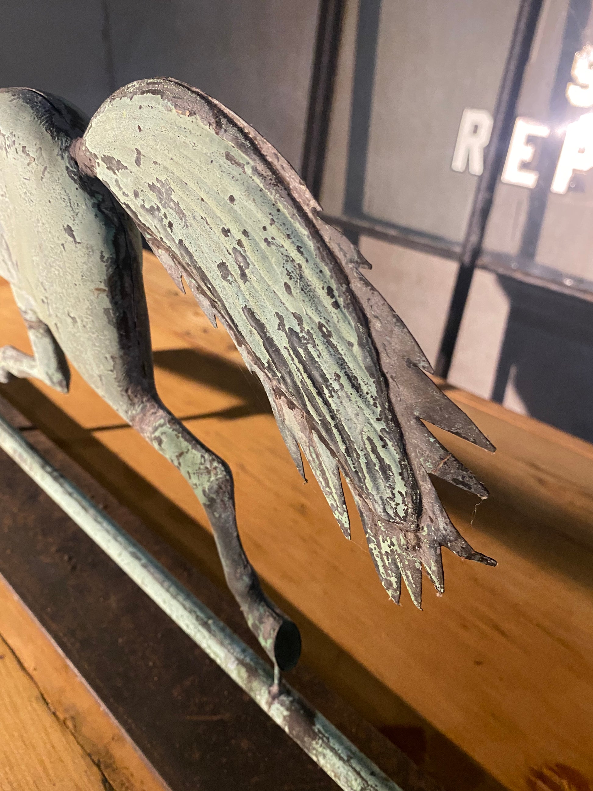 19thc  Blackhawk copper weathervane Folk Art | Scott Landon Antiques and Interiors.
