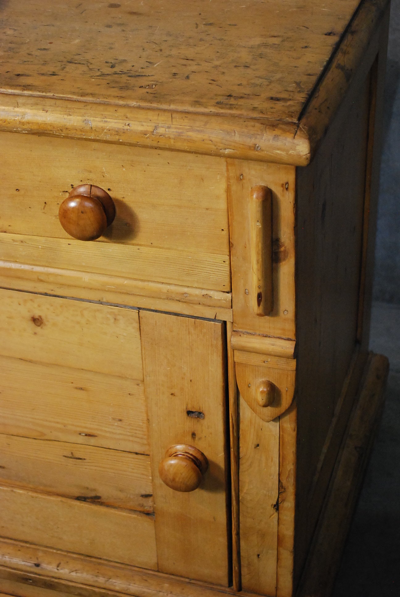 1860 pine  detailed sideboard Buffet SERVER | Scott Landon Antiques and Interiors.