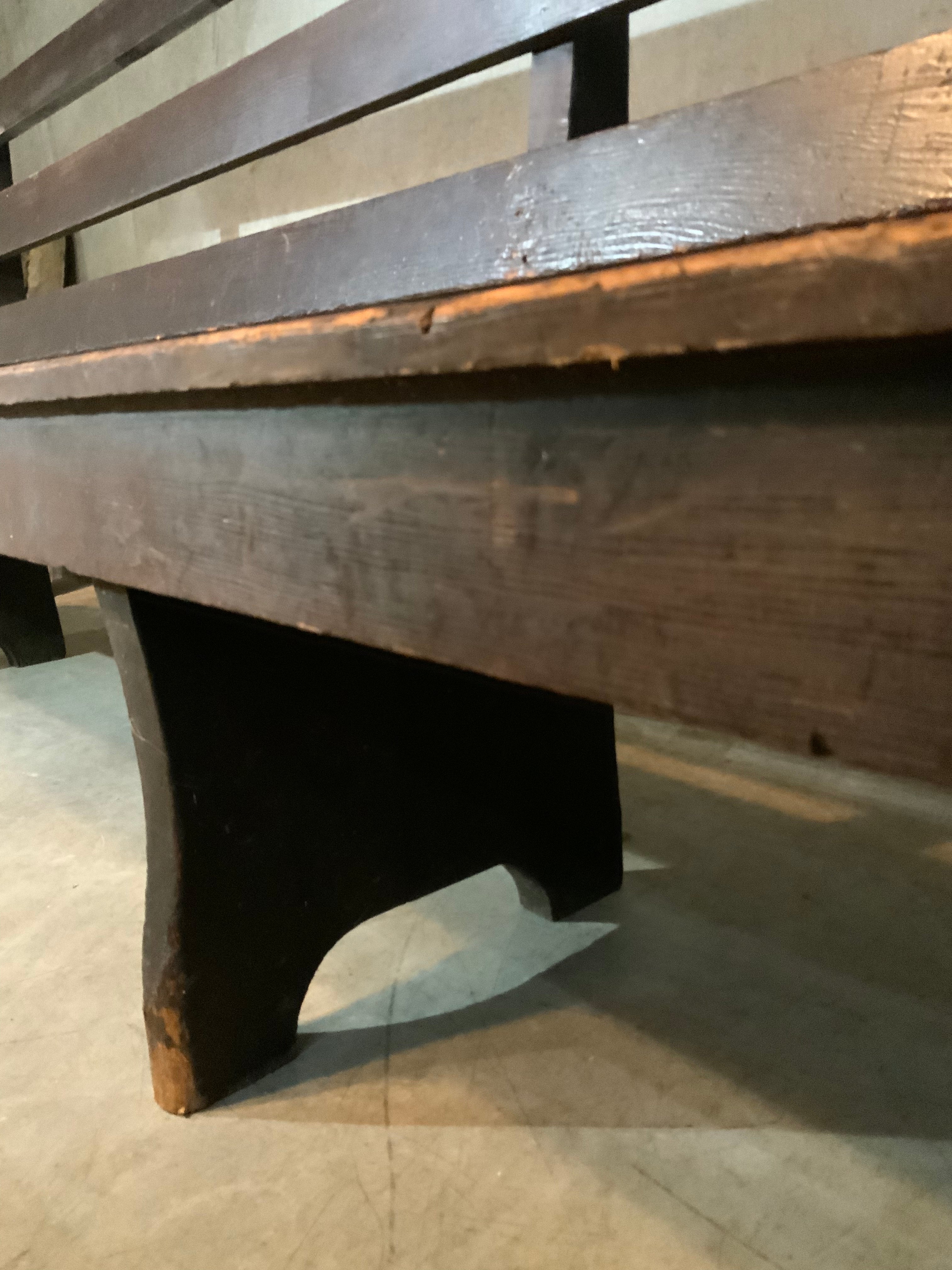 1910 solid fir SCHOOLHOUSE HALL BENCHES in original finish | Scott Landon Antiques and Interiors.
