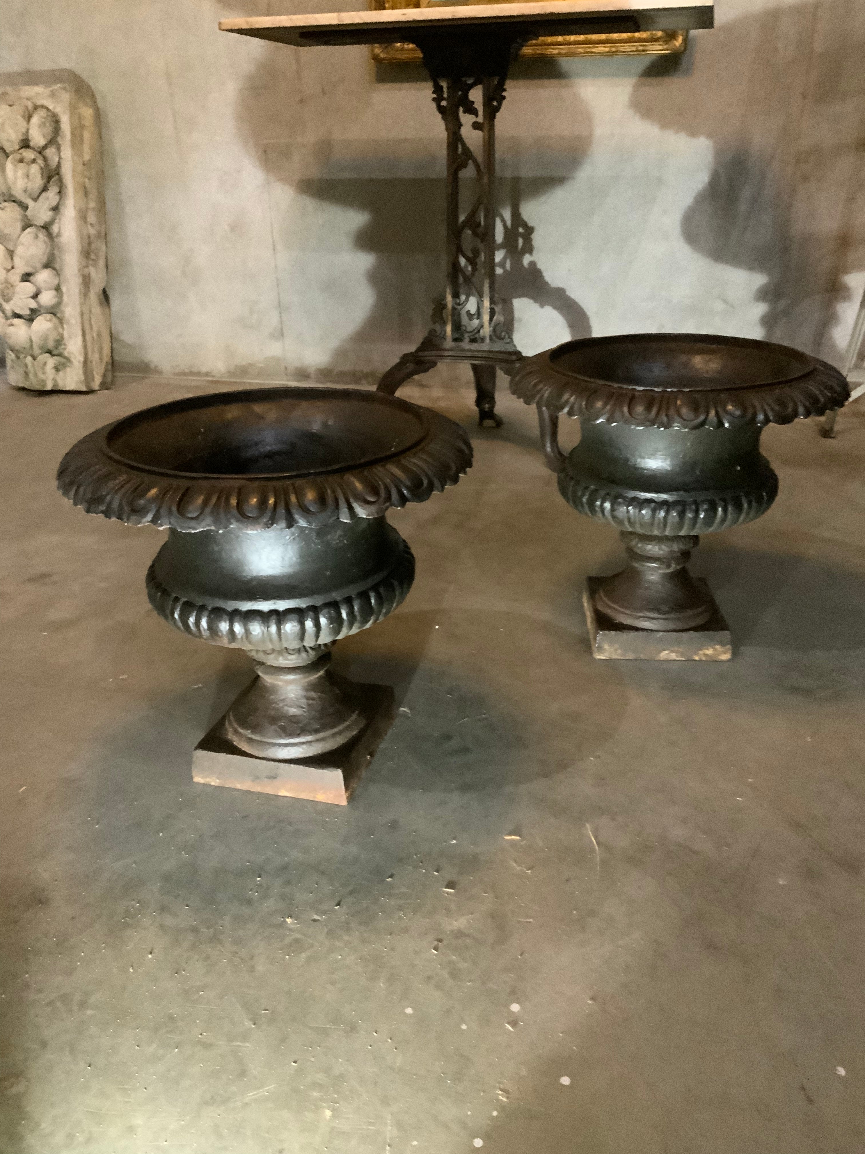 19th century  cast iron French garden planters | Scott Landon Antiques and Interiors.