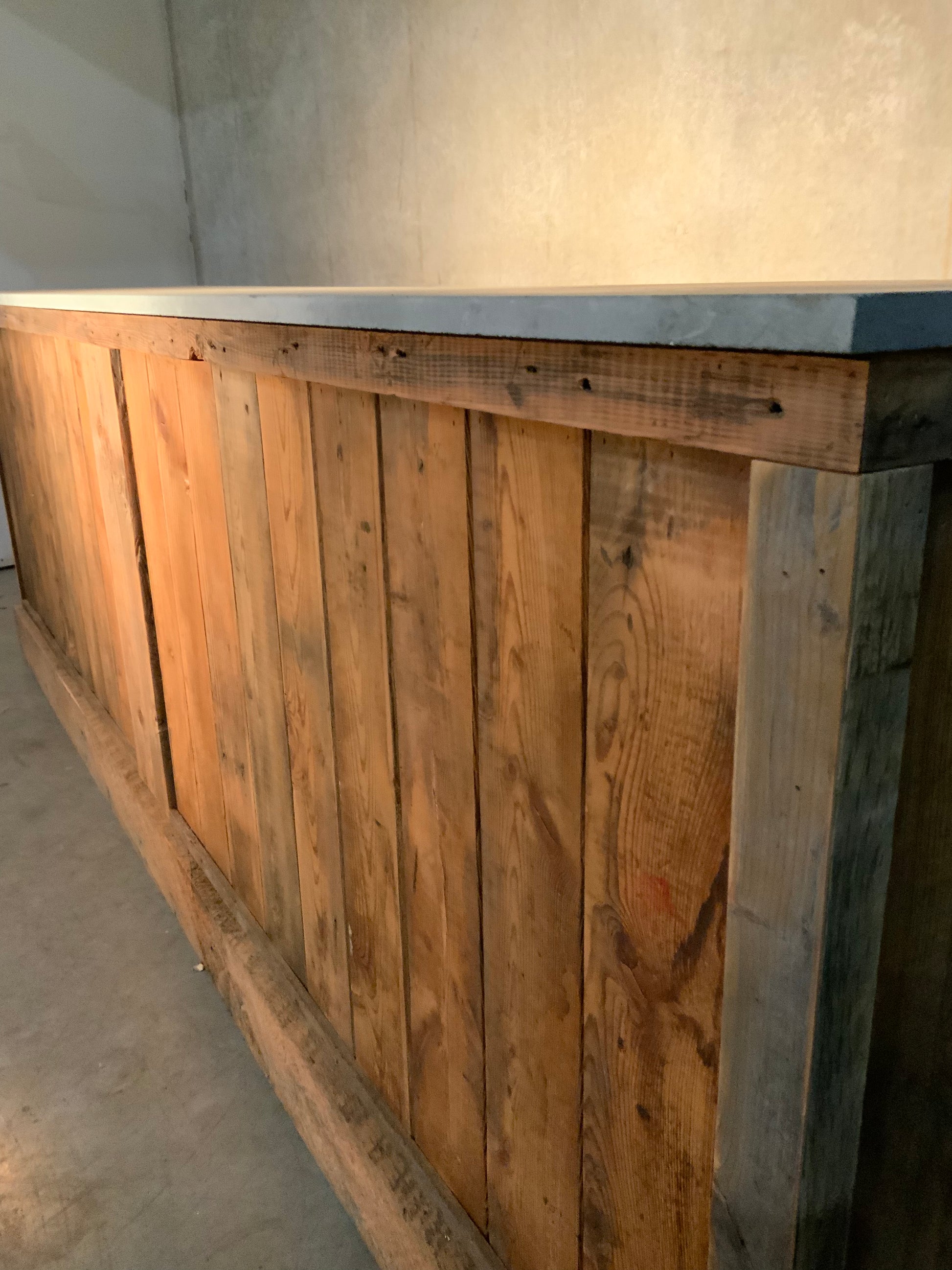 Bespoke reclaimed wood general store counter | Scott Landon Antiques and Interiors.