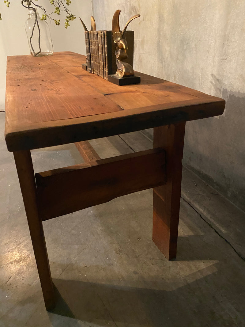 1940 fir Work bench -side table | Scott Landon Antiques and Interiors.